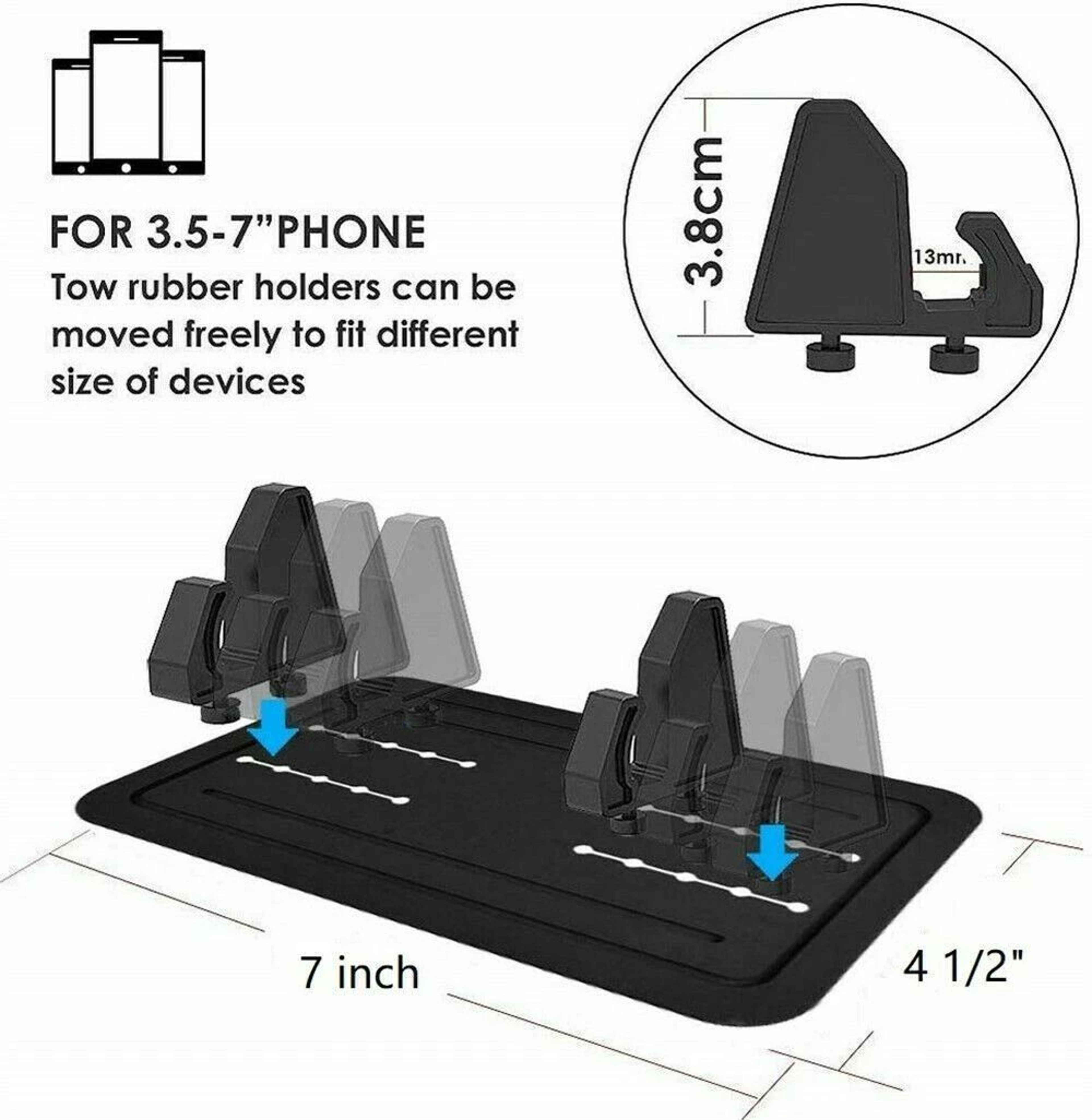 Anti Slip Dashboard Mount Pad For Mobile Phones  GPS Universal Phone Holder 4