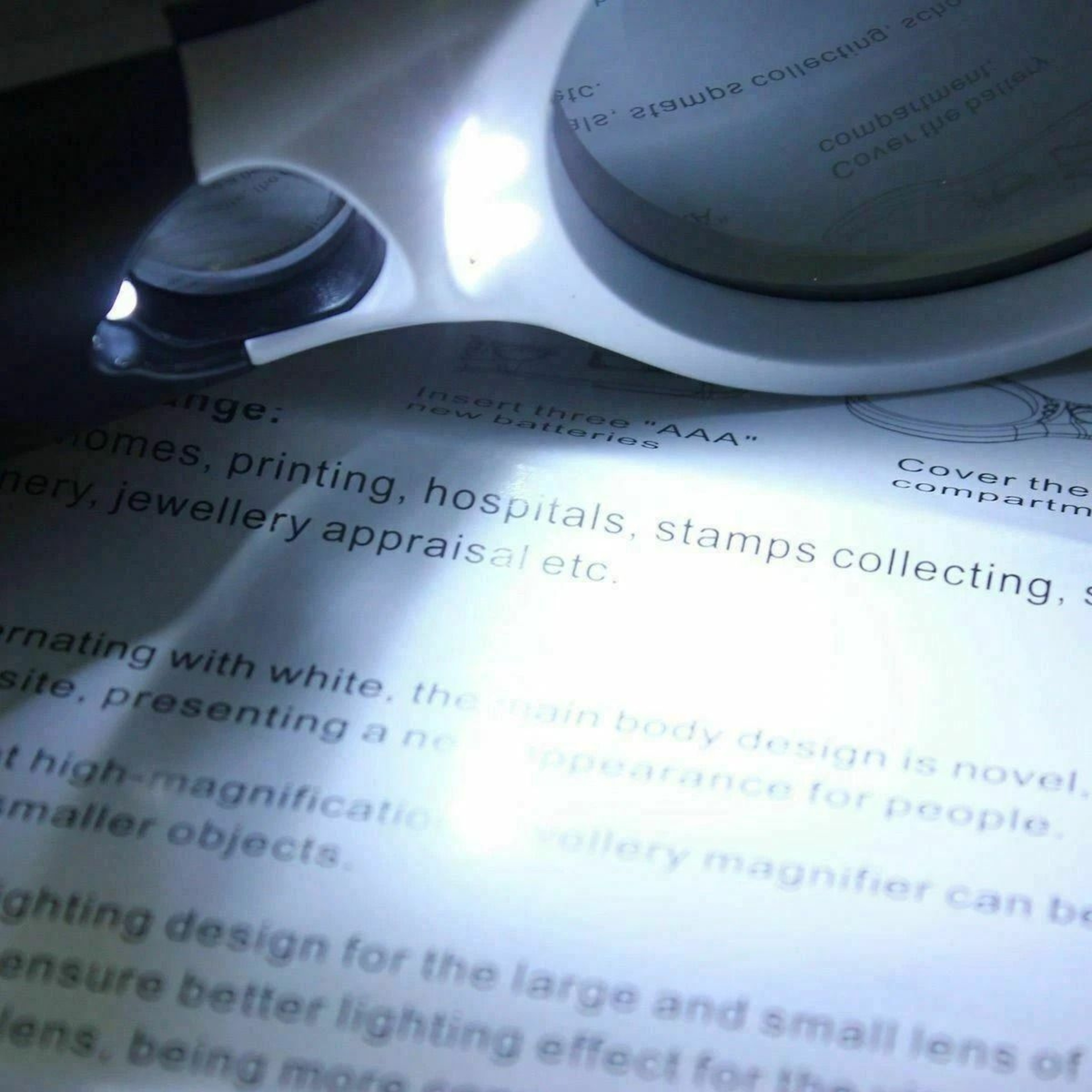 45X Handheld Magnifier With LED Light Jewelry Loupe And Reading Glass 2