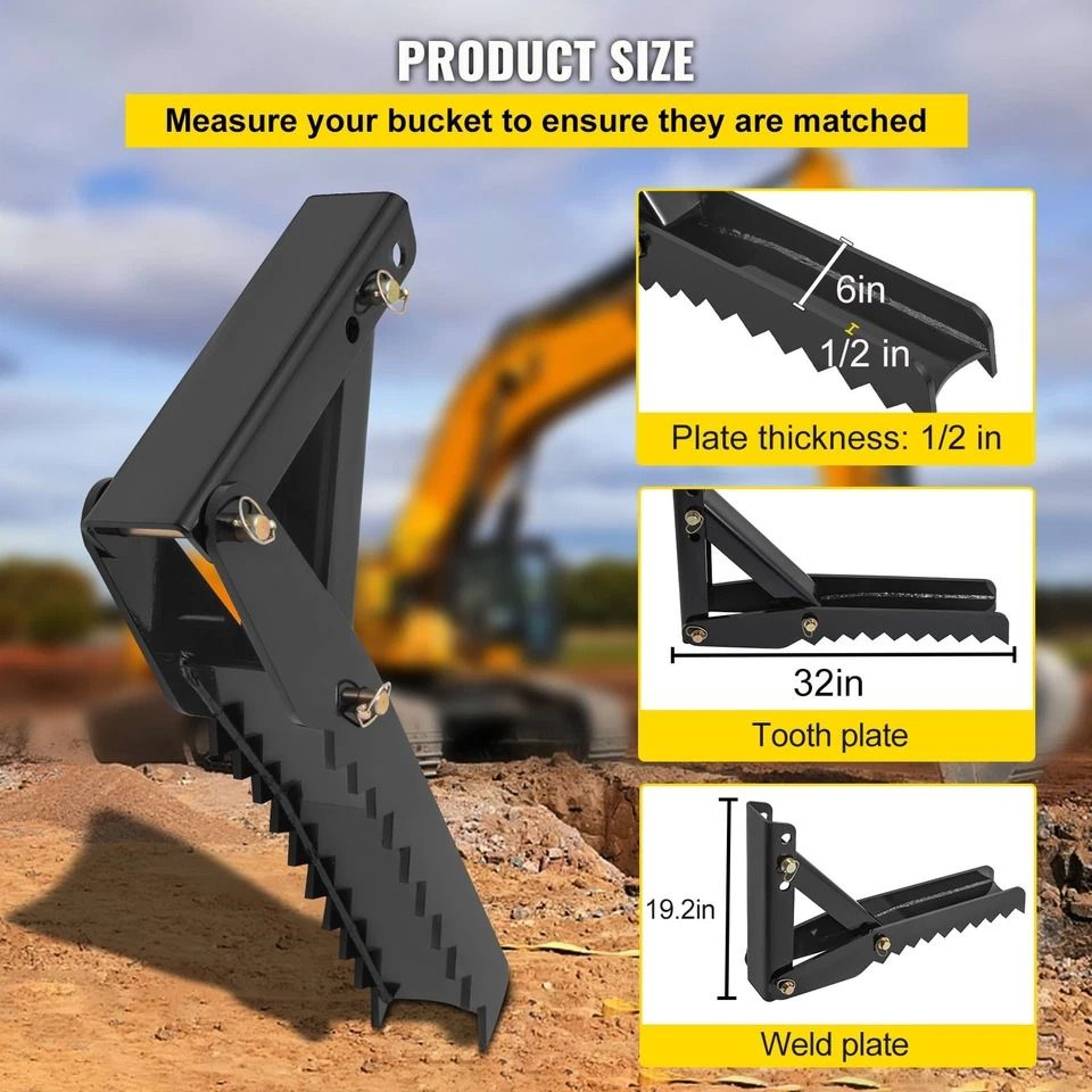 Universal Backhoe Thumb Claw Steel Plate Excavator Attachment For Tractor 9