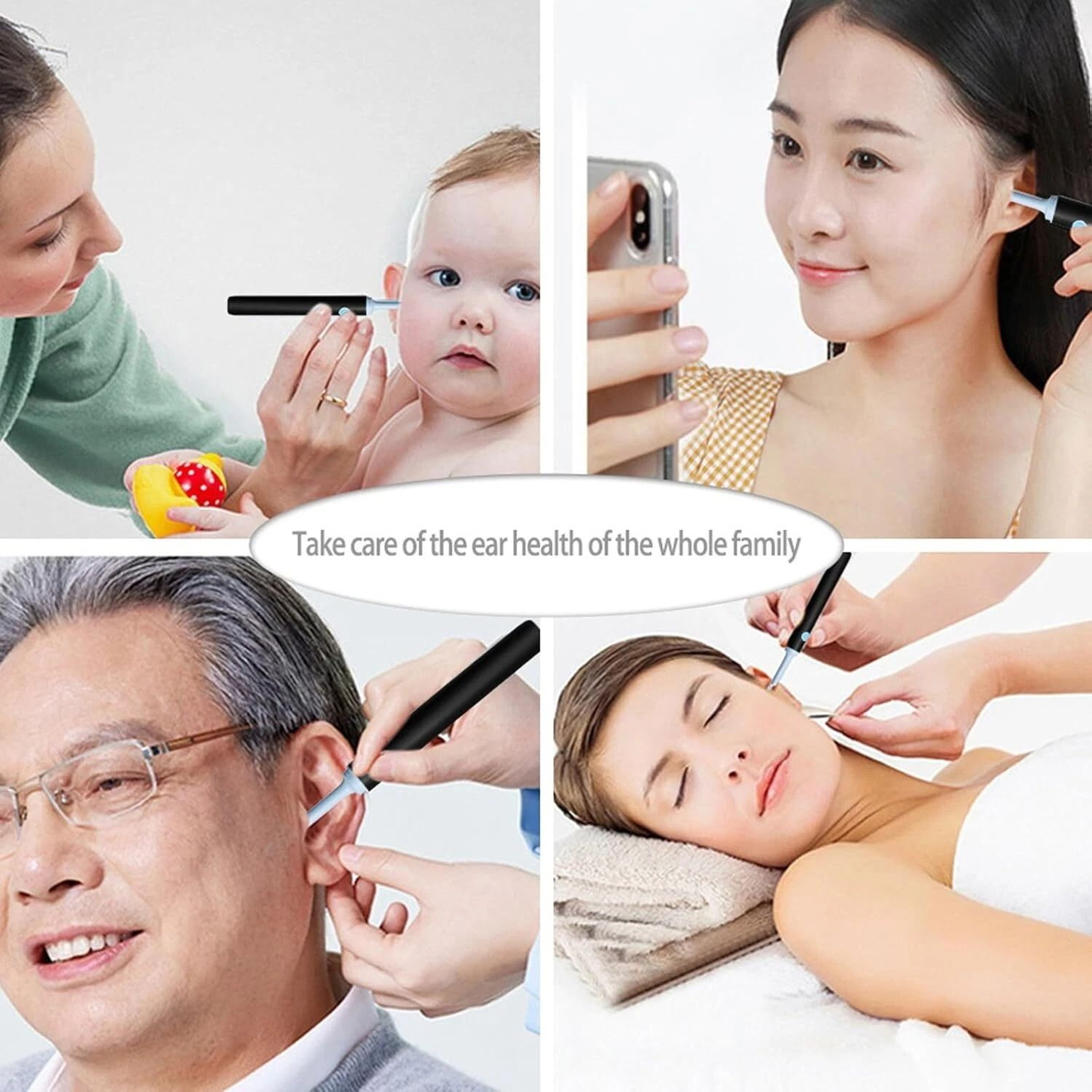 NEW LED Ear Wax Cleaner With Camera Light  Removal Kit Black 2