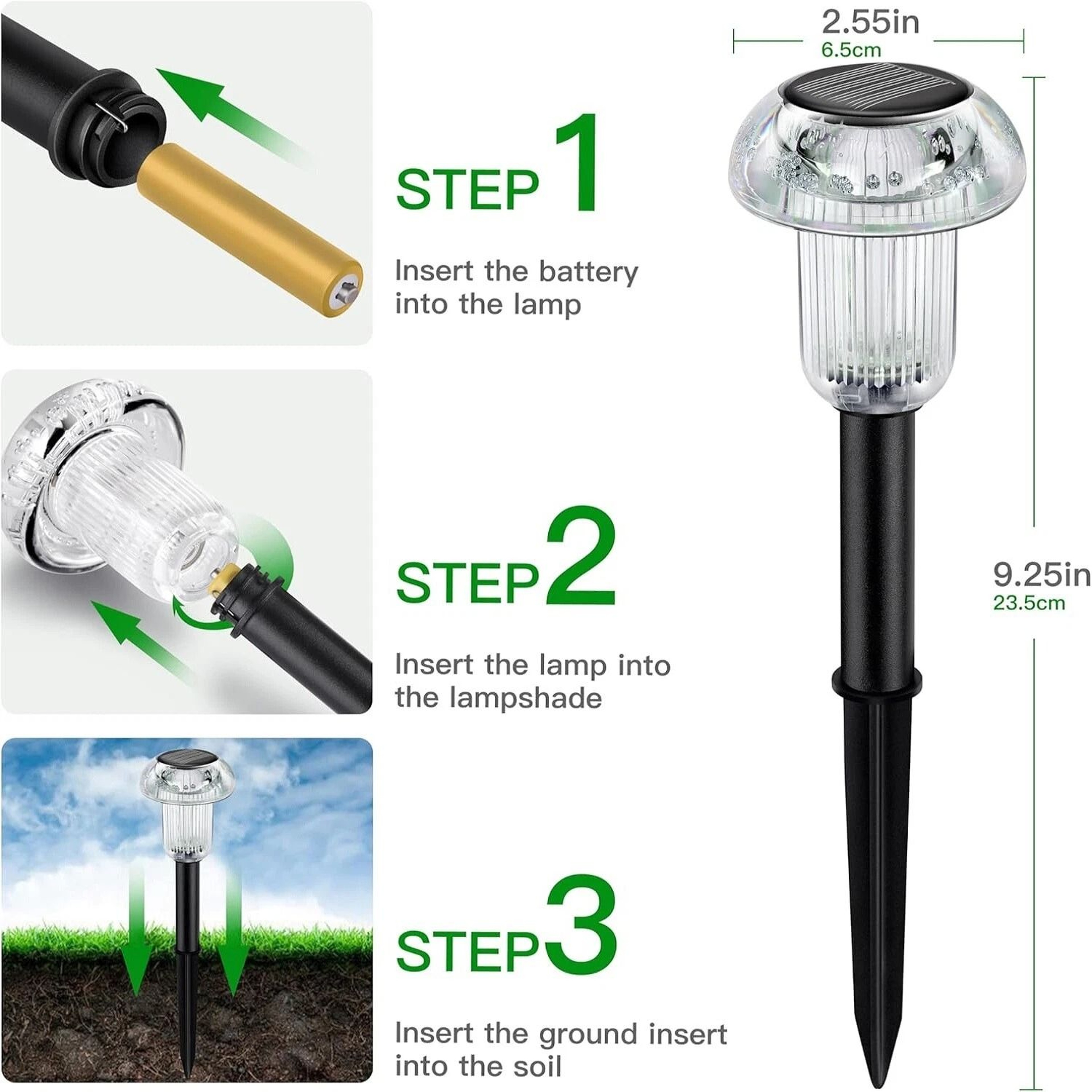Solar Power Landscape Lights LED Outdoor Garden Yard Pathway Lamps 7