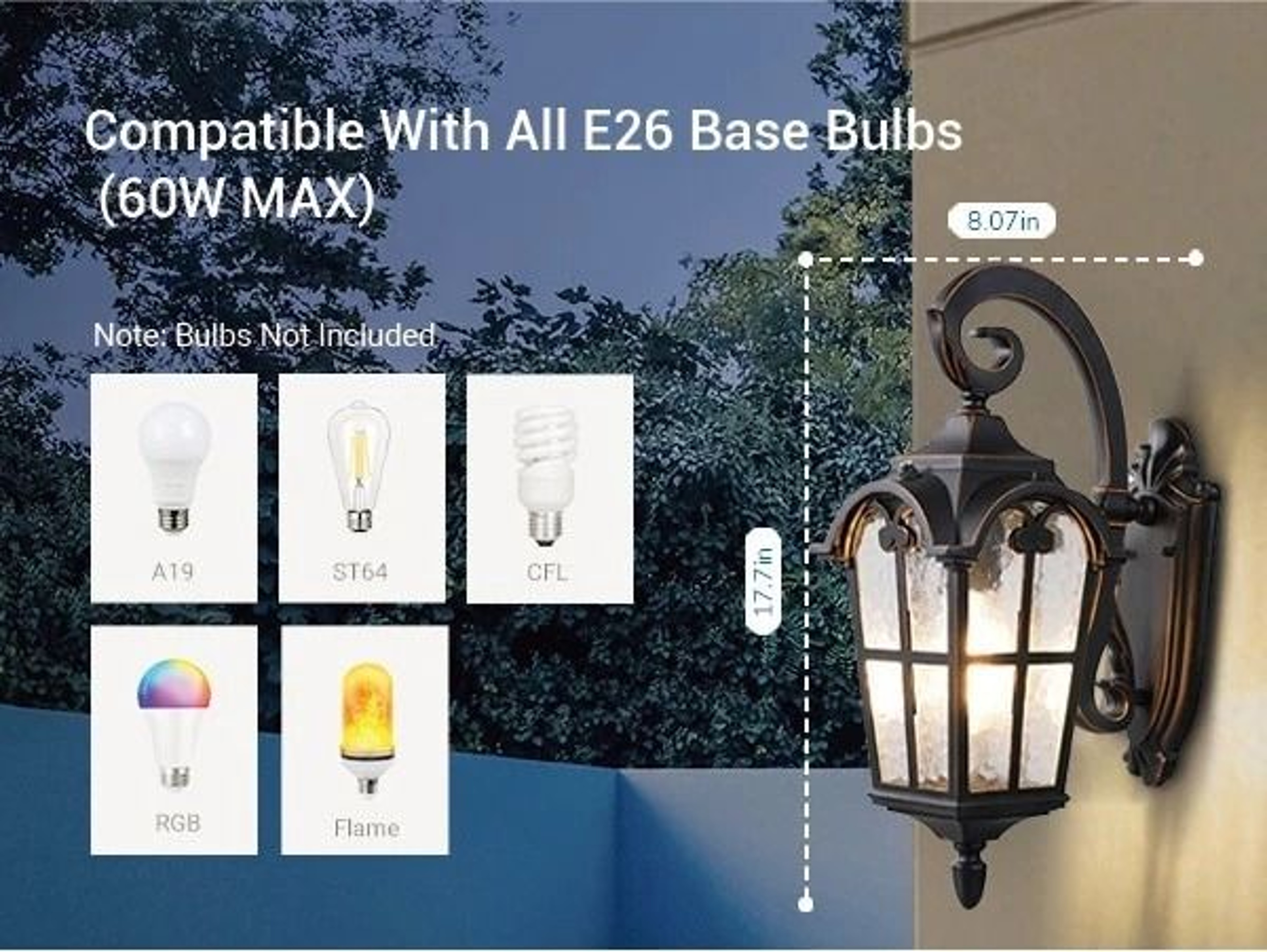 Dusk To Dawn Outdoor Wall Light Waterproof Energy Saving Exterior Lighting Fixture 2