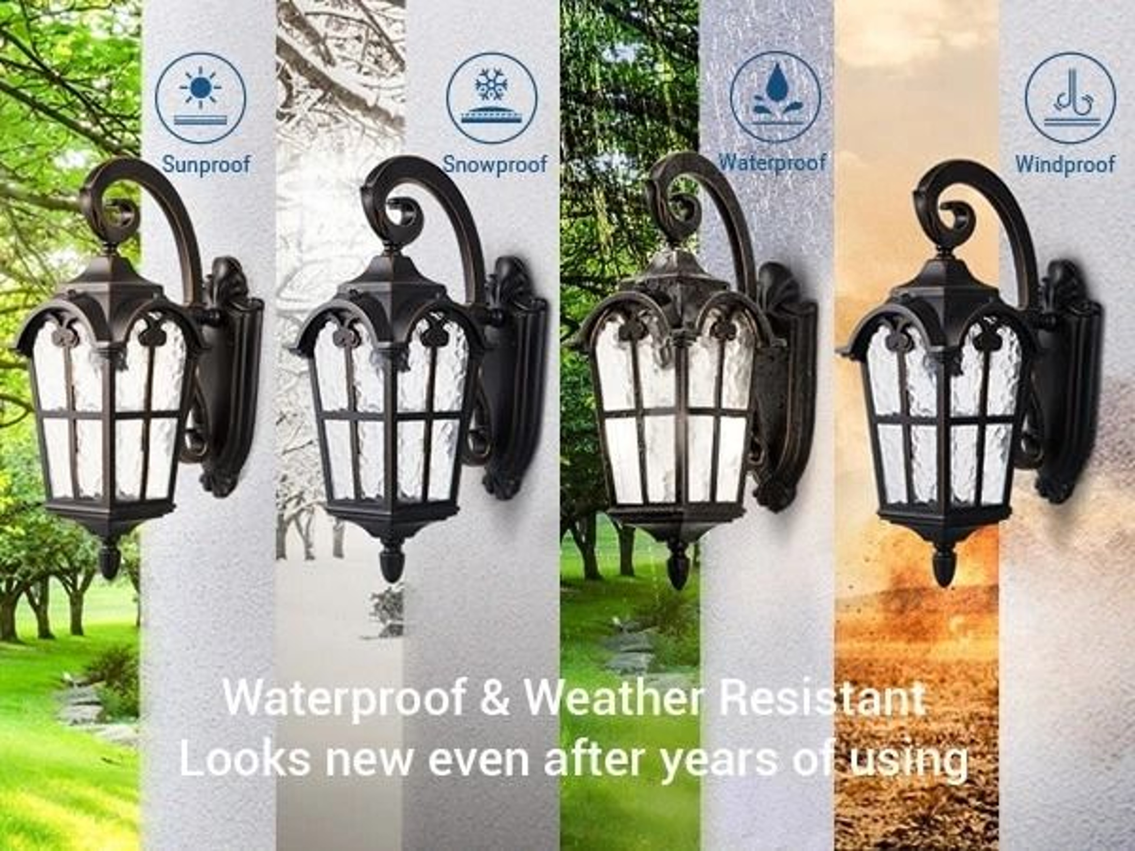 Dusk To Dawn Outdoor Wall Light Waterproof Energy Saving Exterior Lighting Fixture 5