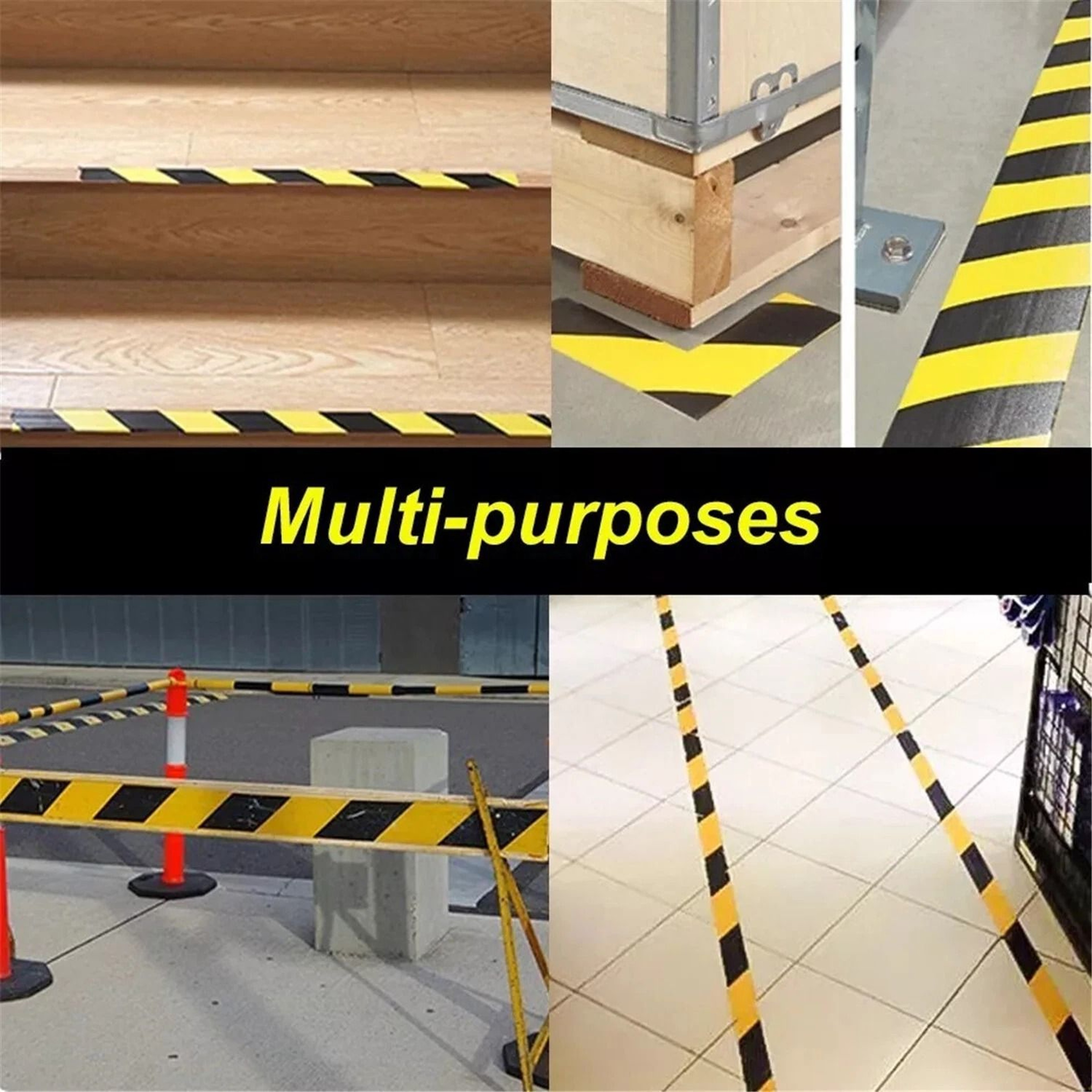 Yellow And Black Hazard Marking Safety Vinyl Floor Tape 6Mil 36yd For High Visibility Areas 1
