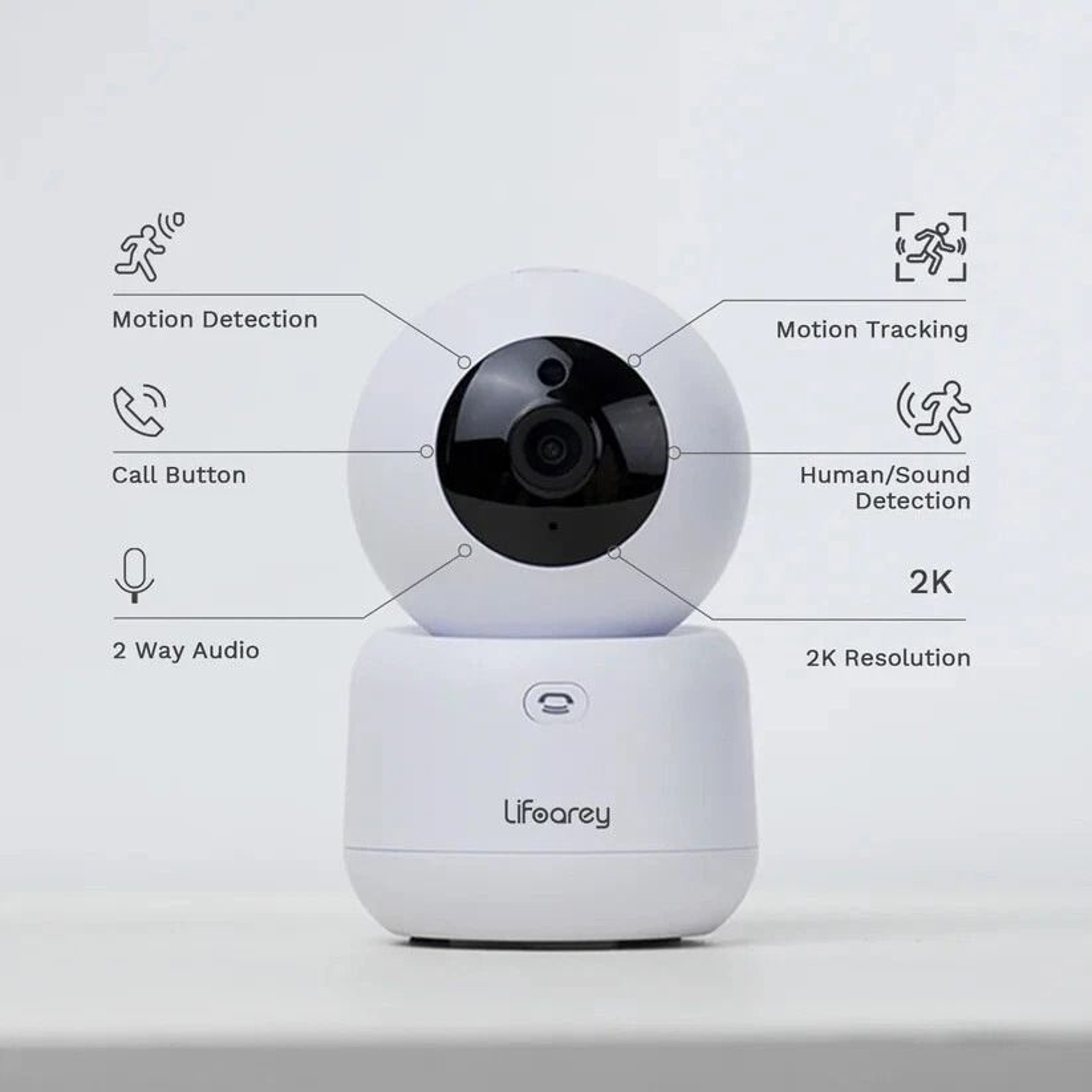 Lifoarey Indoor Home Security Camera With Baby Monitor 2 Way Audio  Night Vision 6