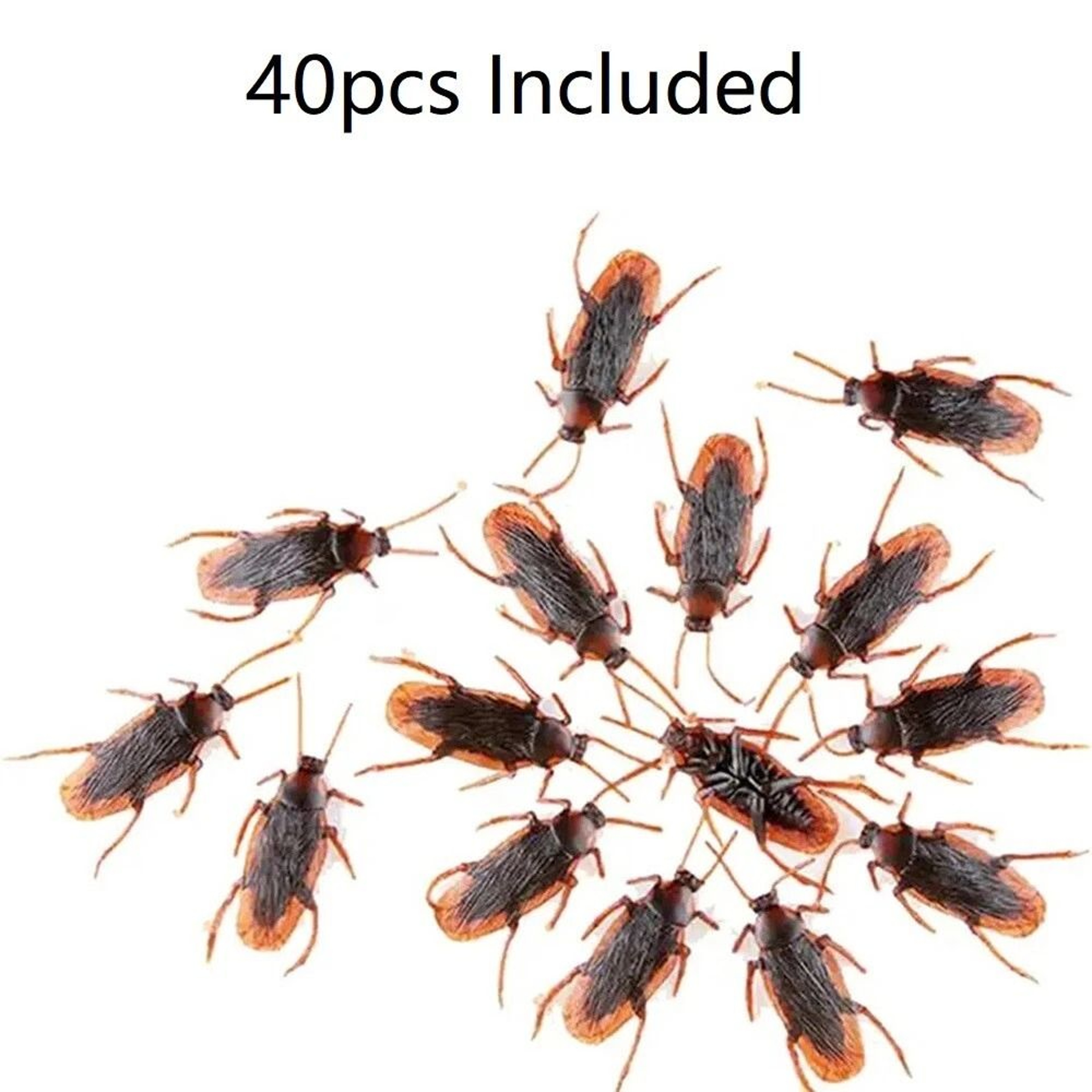 Realistic Fake Prank Cockroaches Rubber Creepy Gag Toy Set 2