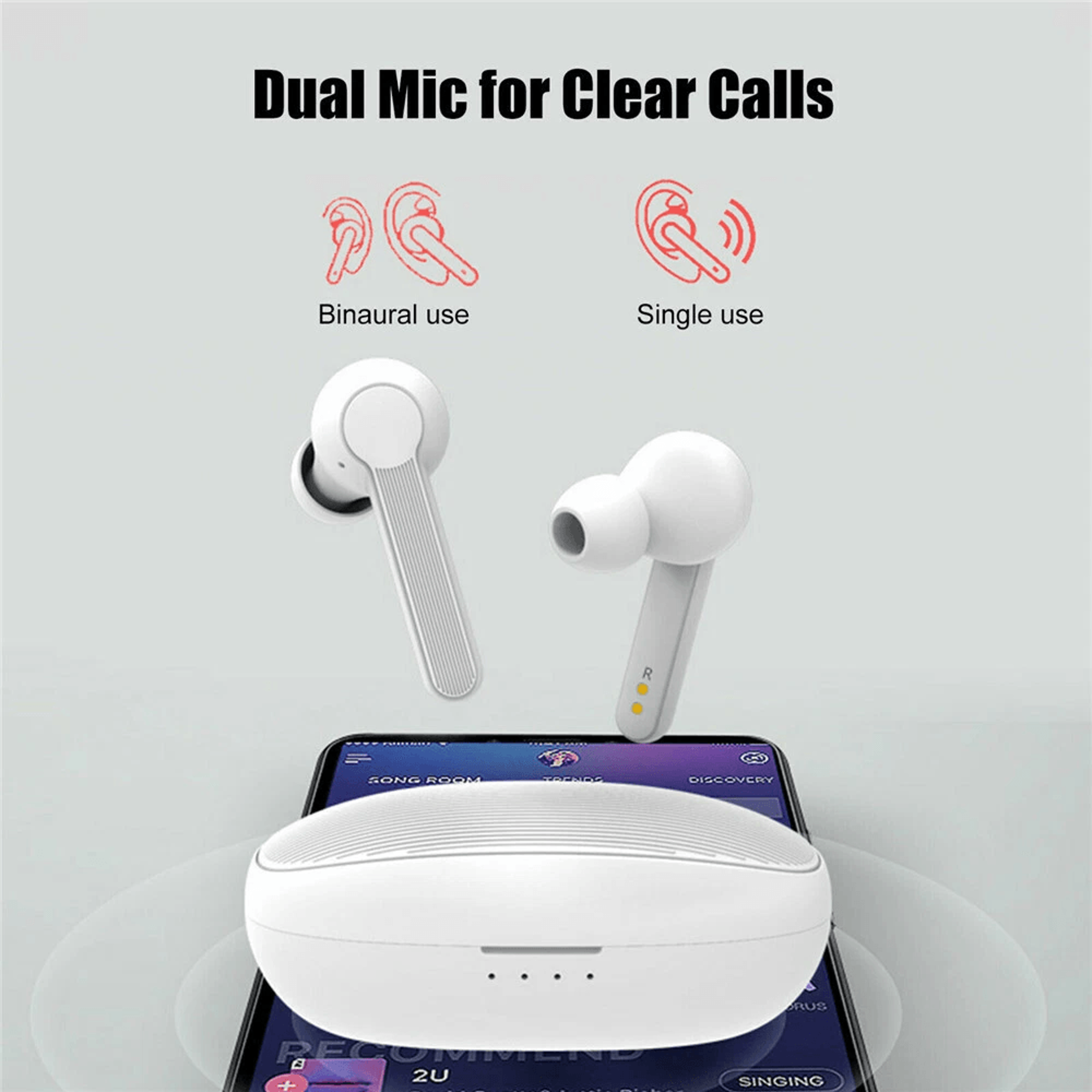 Wireless TWS Bluetooth Earbuds Mini Stereo In Ear Headset For True Wireless Sound 5