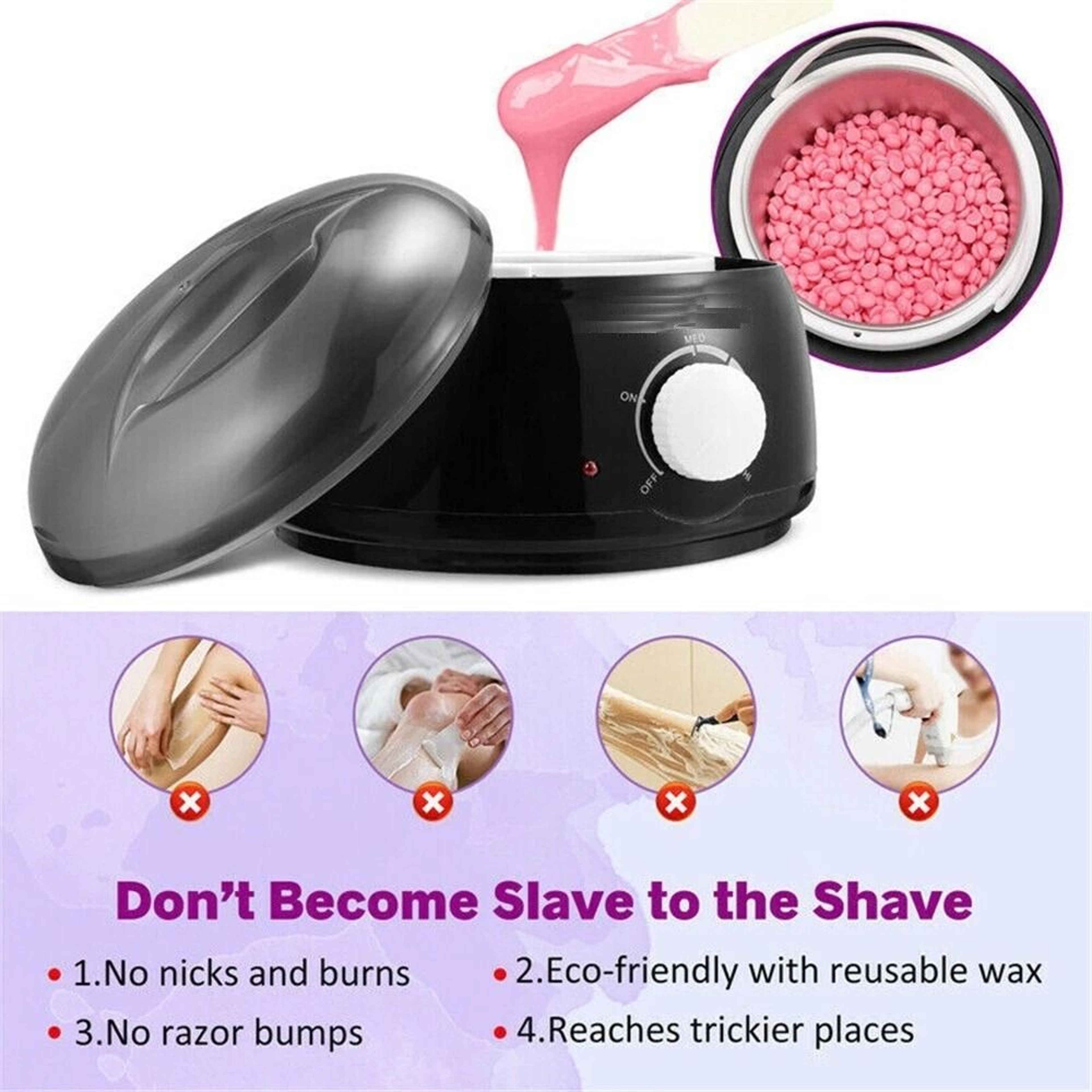Professional Wax Warmer Heater  Hair Removal Depilatory Kit For Smooth Skin 3