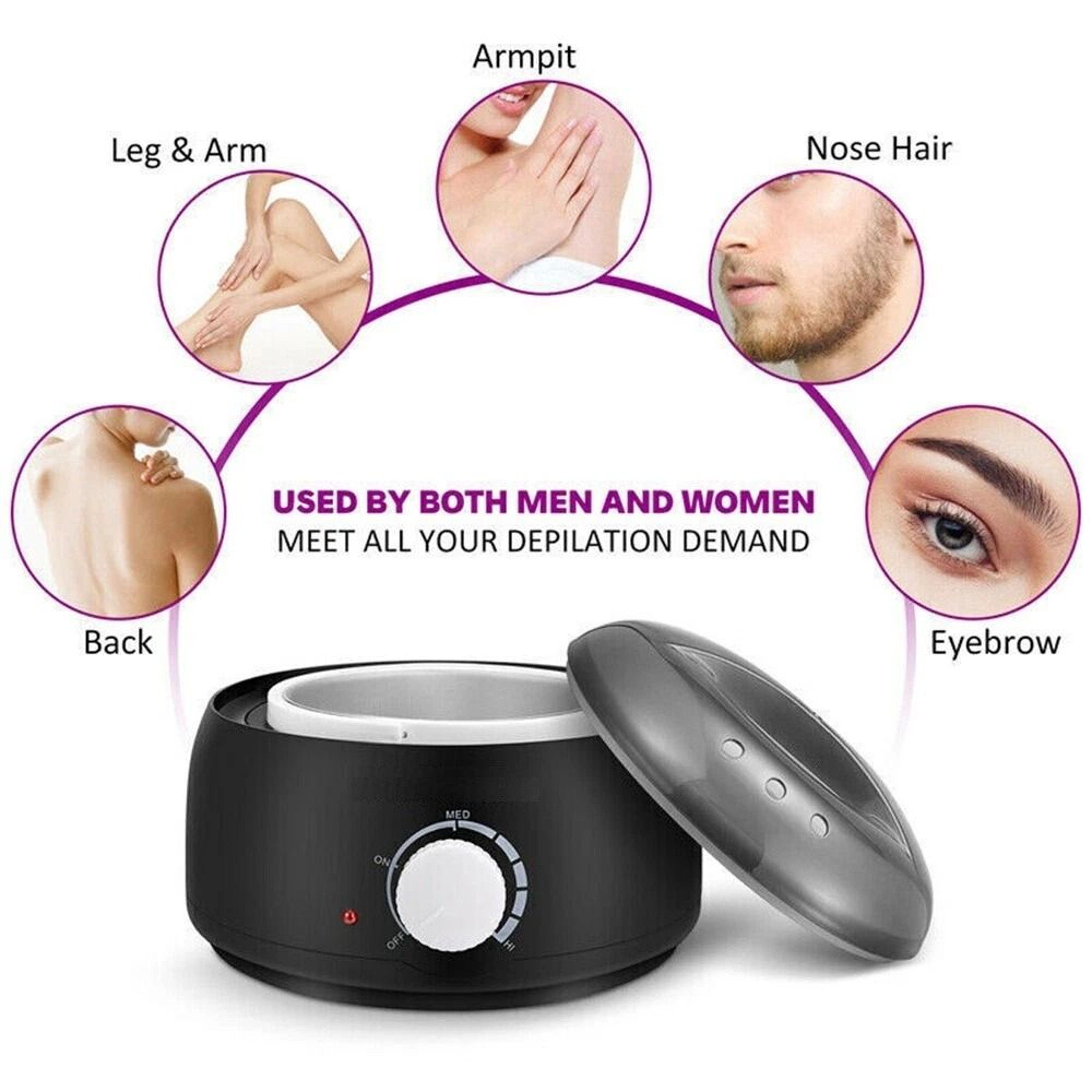 Professional Wax Warmer Heater  Hair Removal Depilatory Kit For Smooth Skin 5