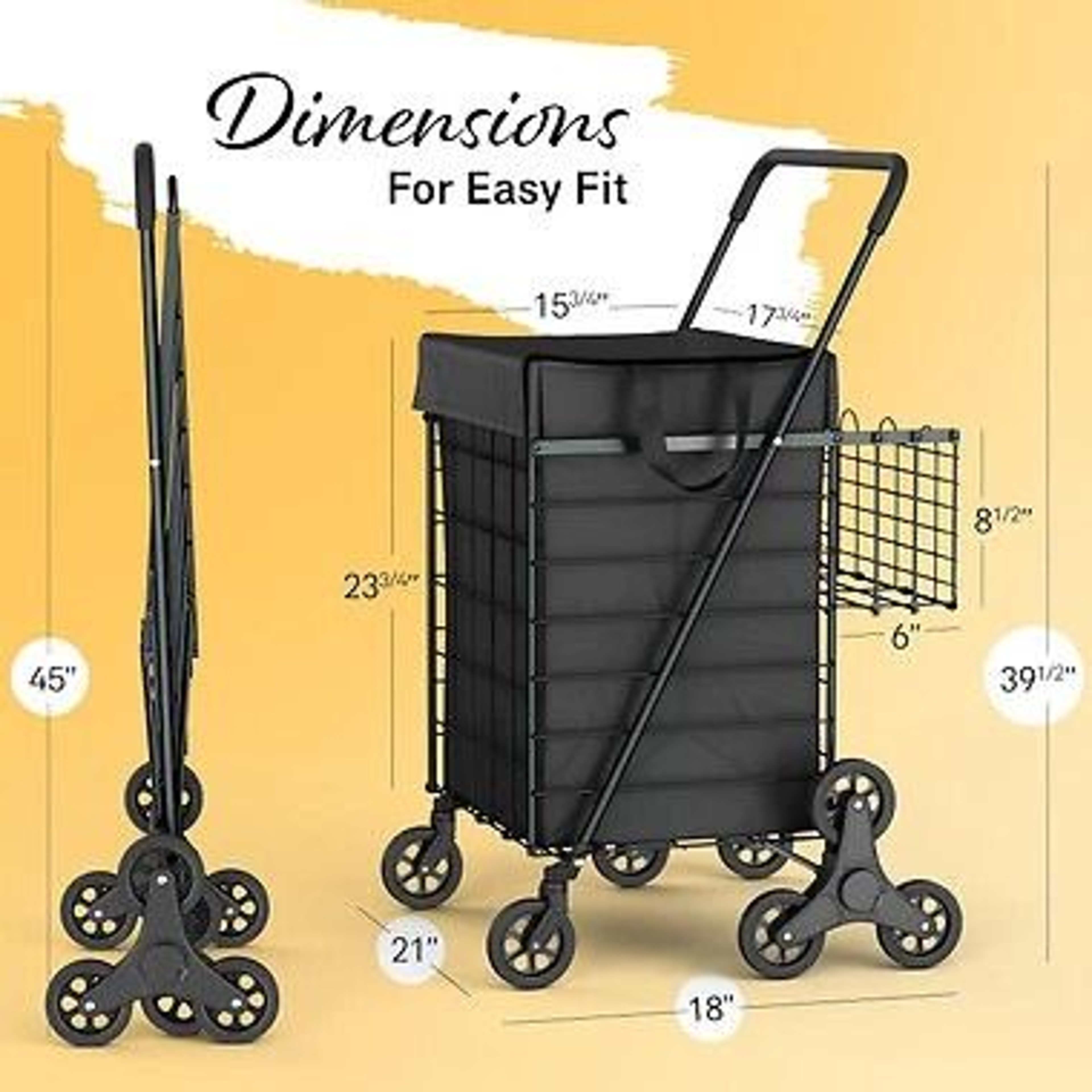 Heavy Duty Folding Shopping Cart With Double Baskets For Easy Transport 6