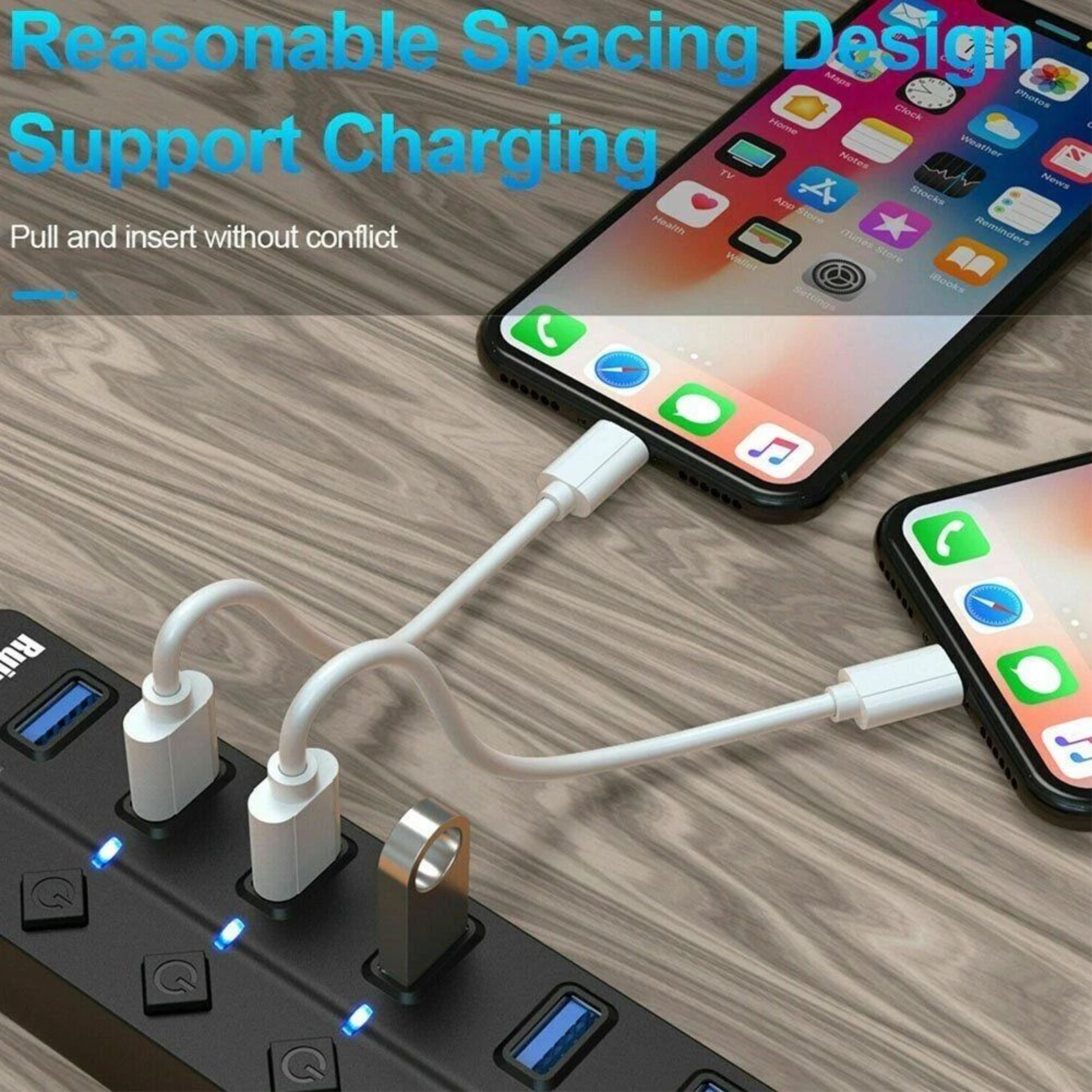 7 Port USB Hub Splitter Adapter High Speed Charging For PC Laptop  Mac 1
