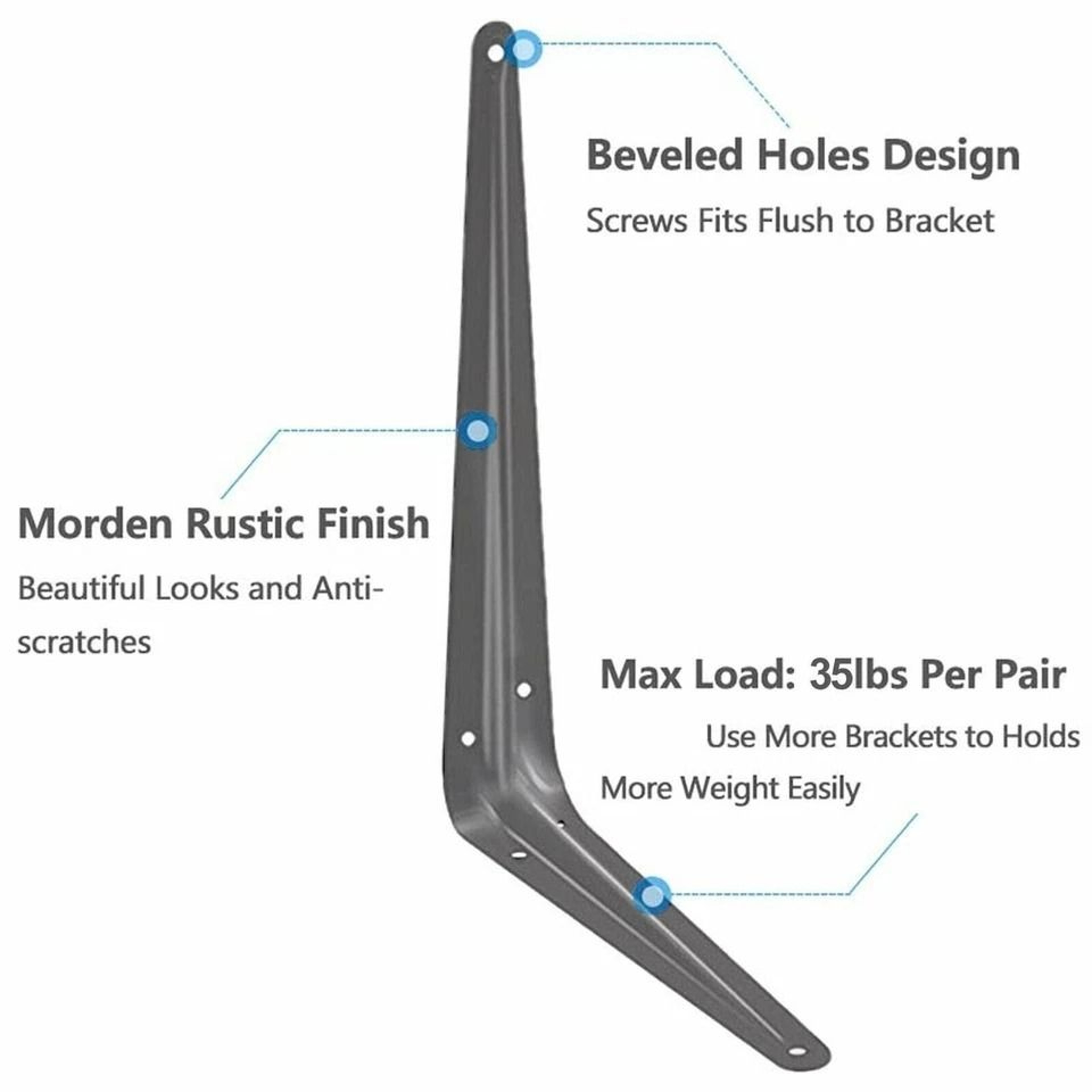 Industrial Metal Shelf Brackets Wall Mounted Shelf Support For Garage Organization 3