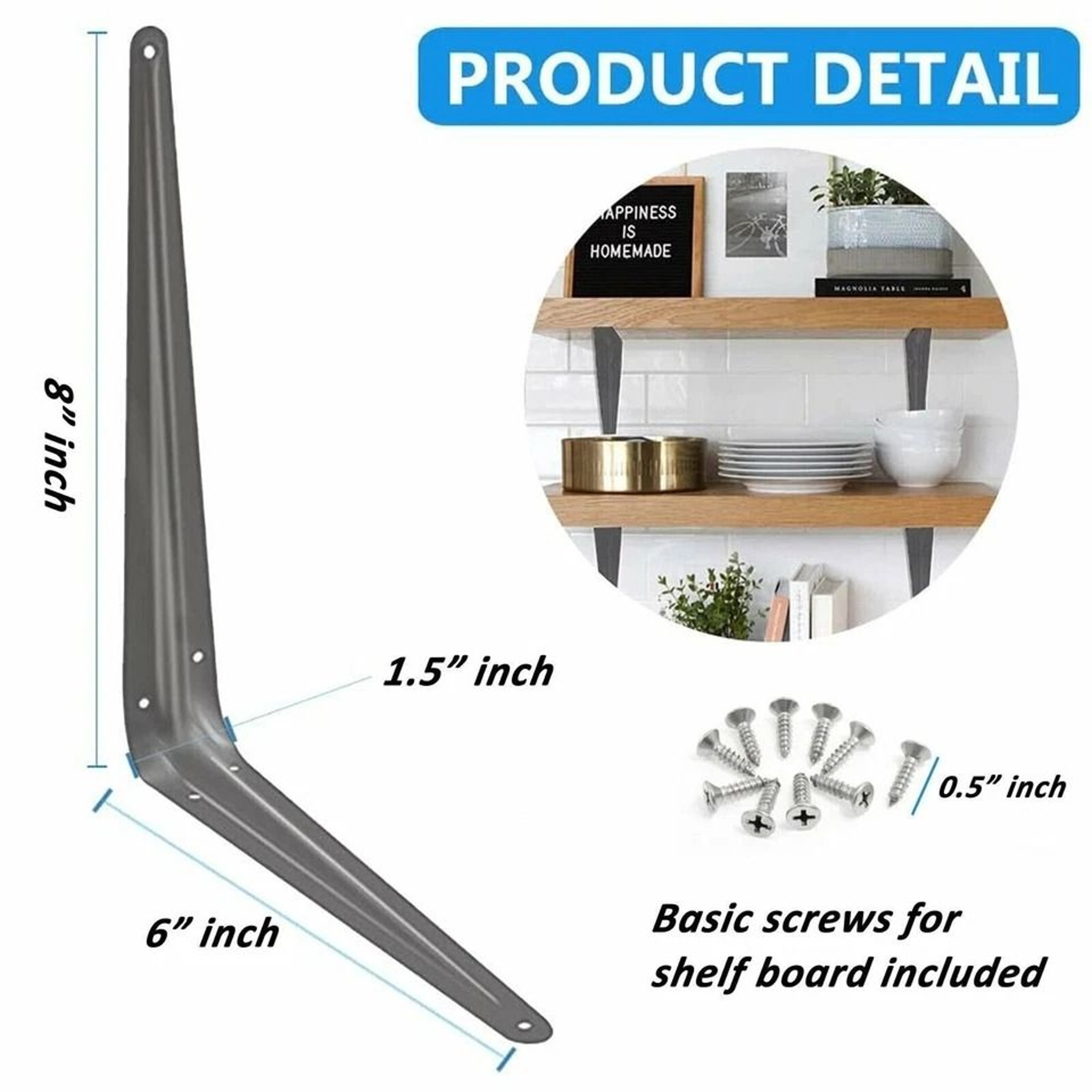 Industrial Metal Shelf Brackets Wall Mounted Shelf Support For Garage Organization 4