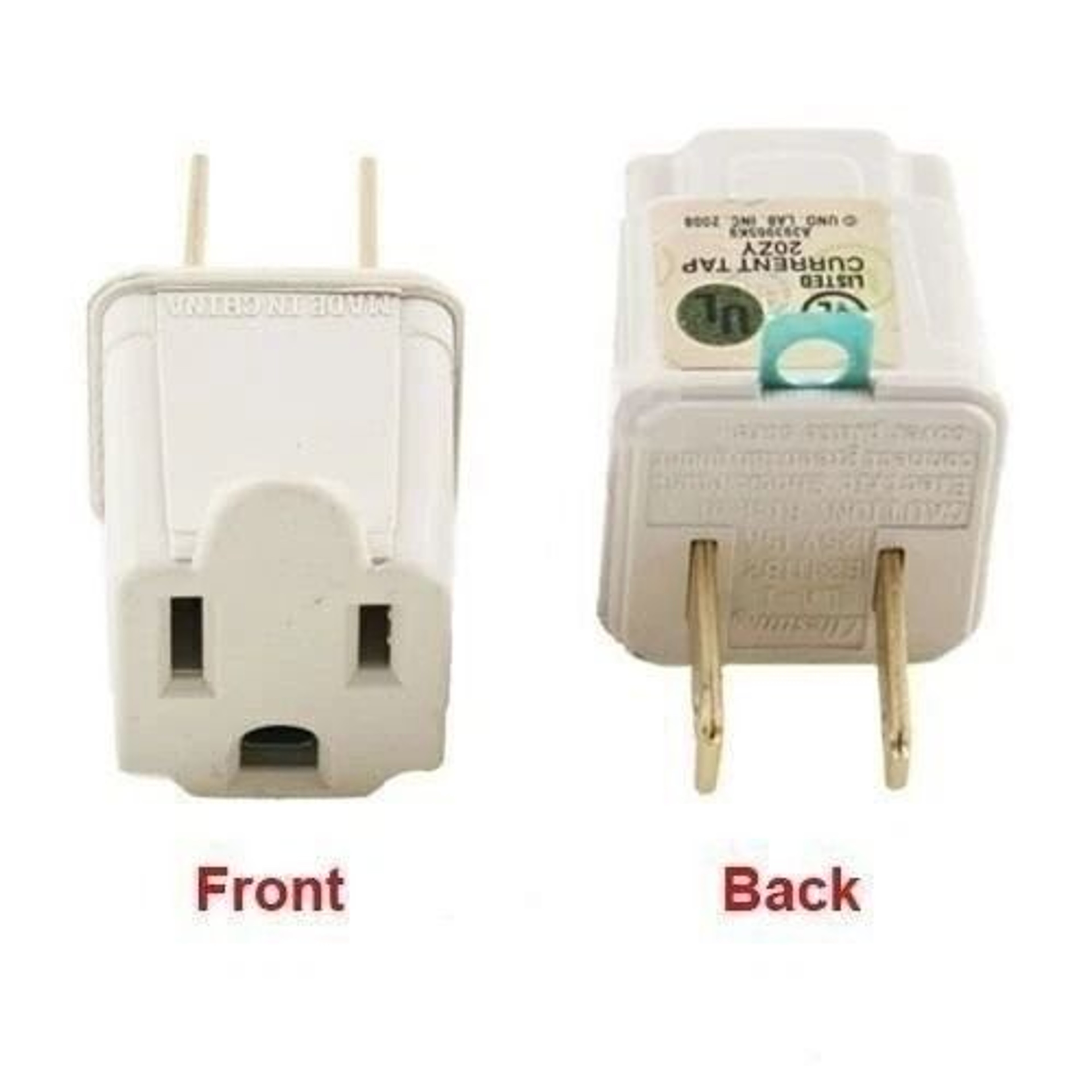 3 Prong To 2 Prong Grounding Adapter Safely Connect Modern Devices To Older Outlets 0