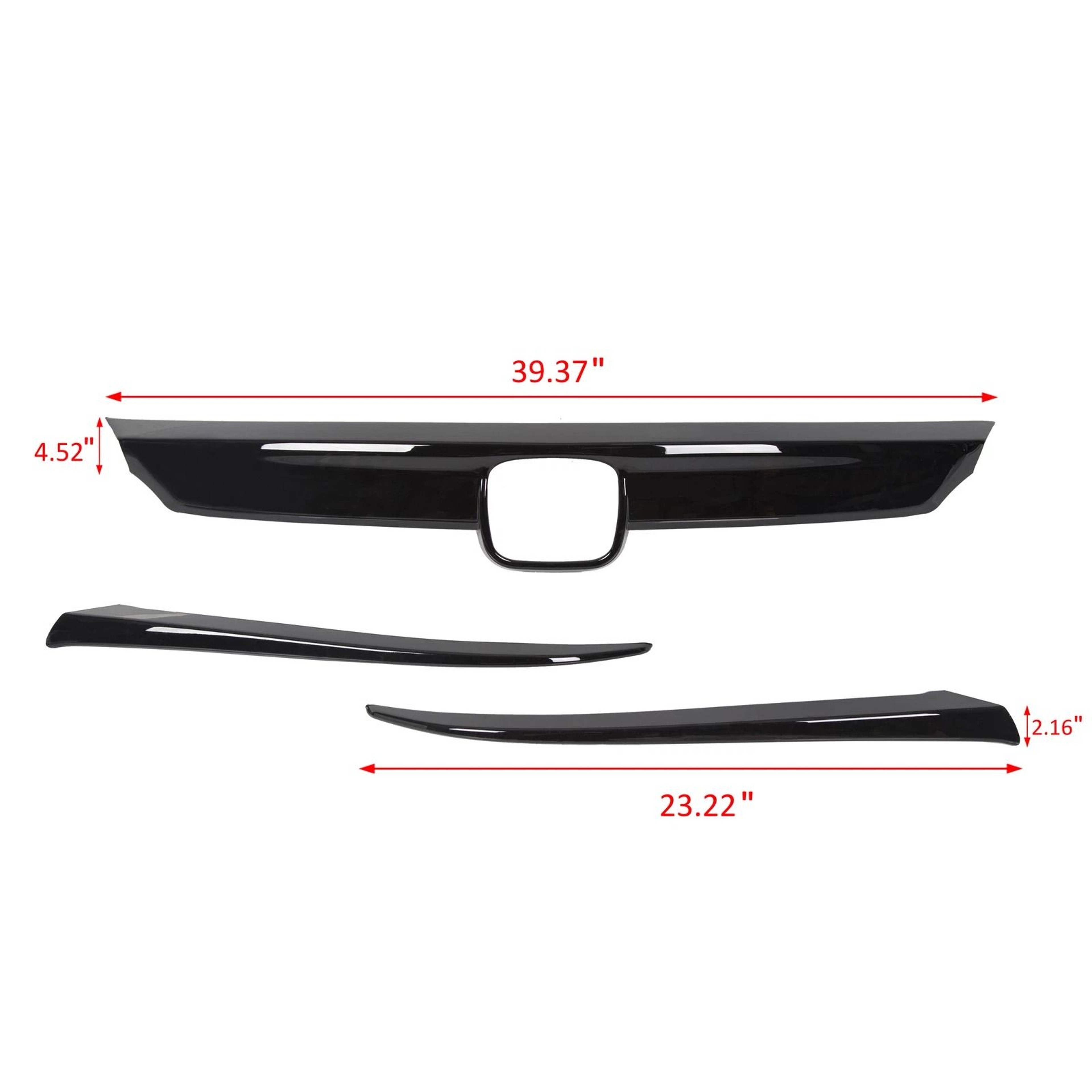 Glossy Black Honda Accord Grille Trim Cover Front Grille Overlay 13