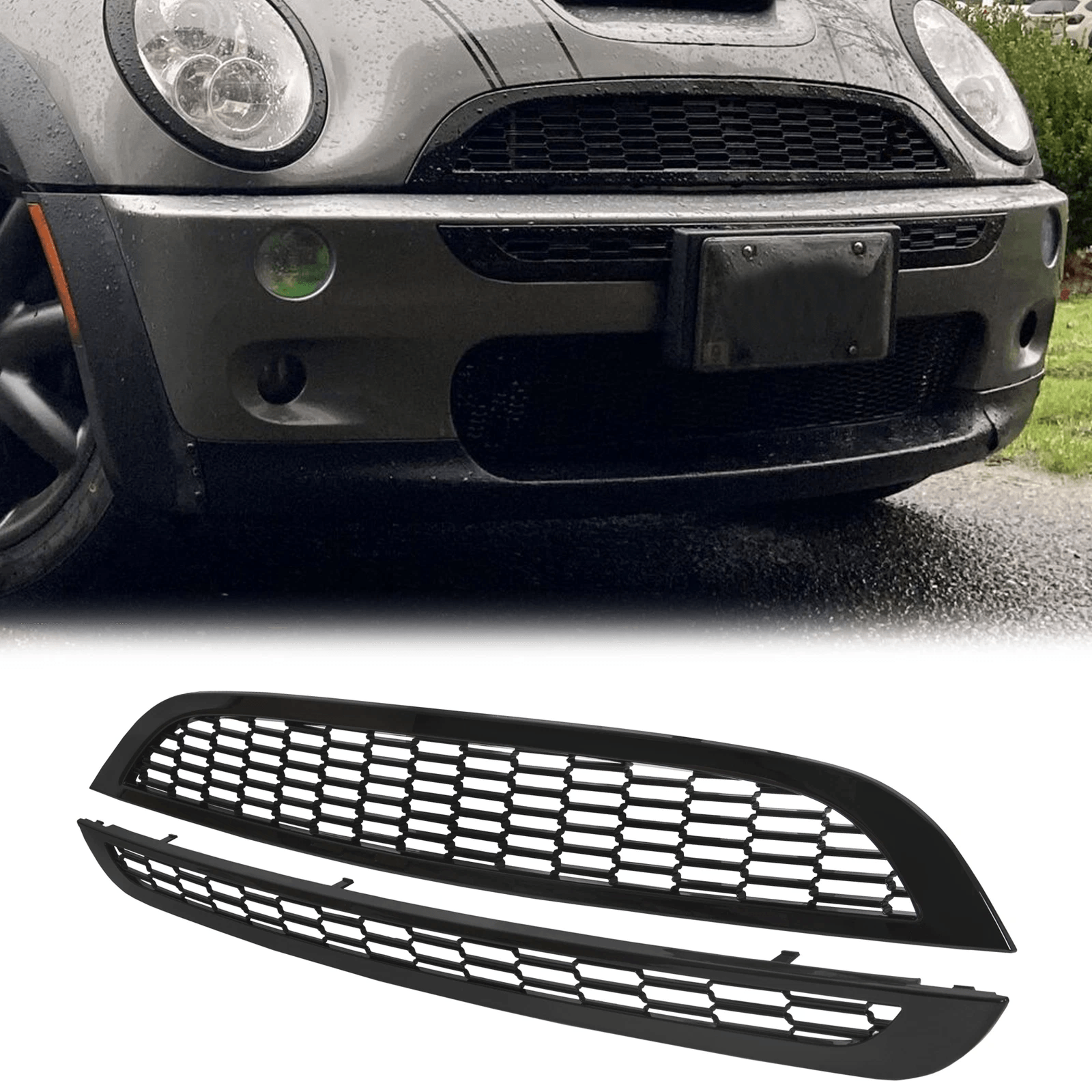 Honeycomb Mesh Front Grille For Mini Cooper S  Upper  Lower Set 0