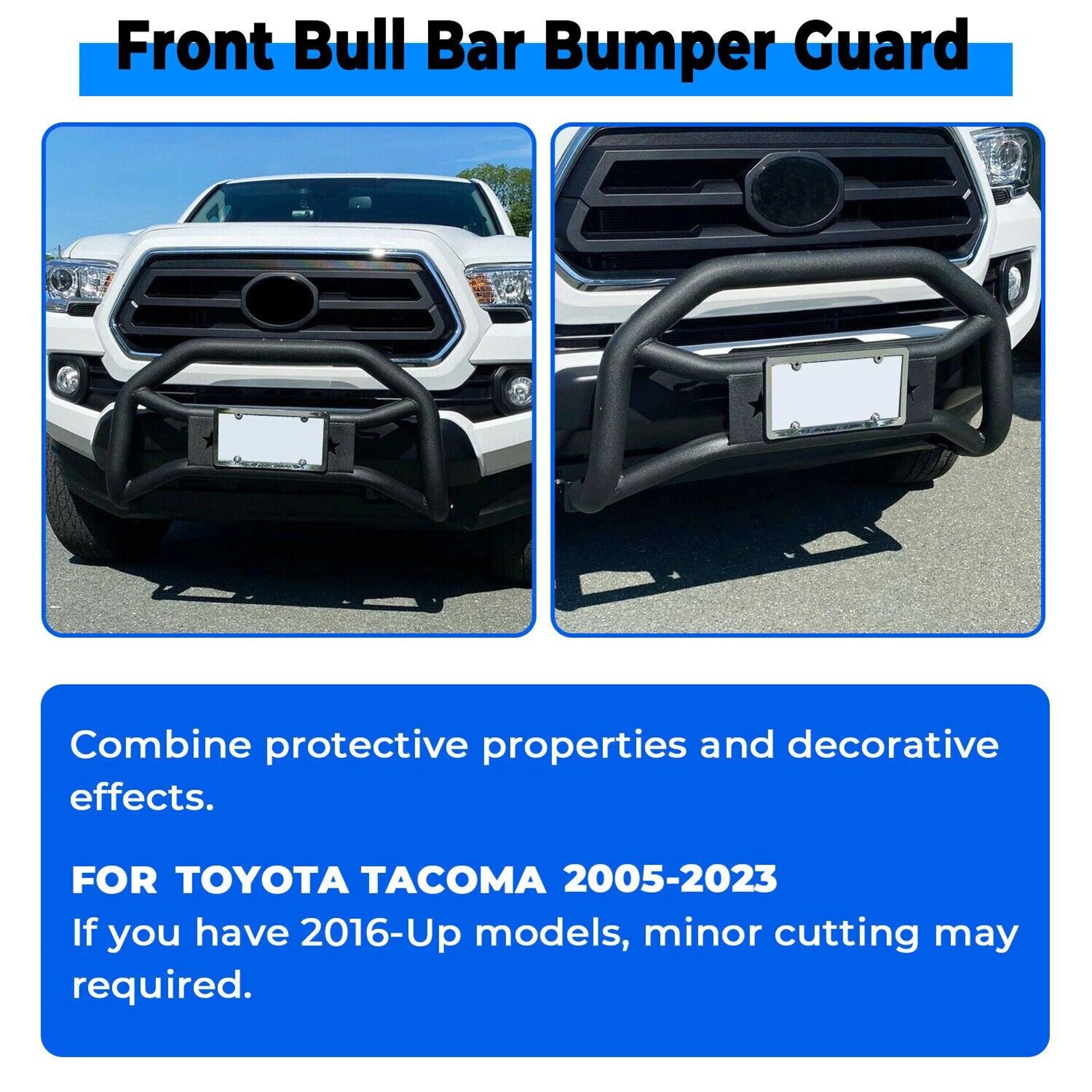 Premium Toyota Tacoma Front Bumper Grille Guard Bull Bar Heavy Duty Protection 9