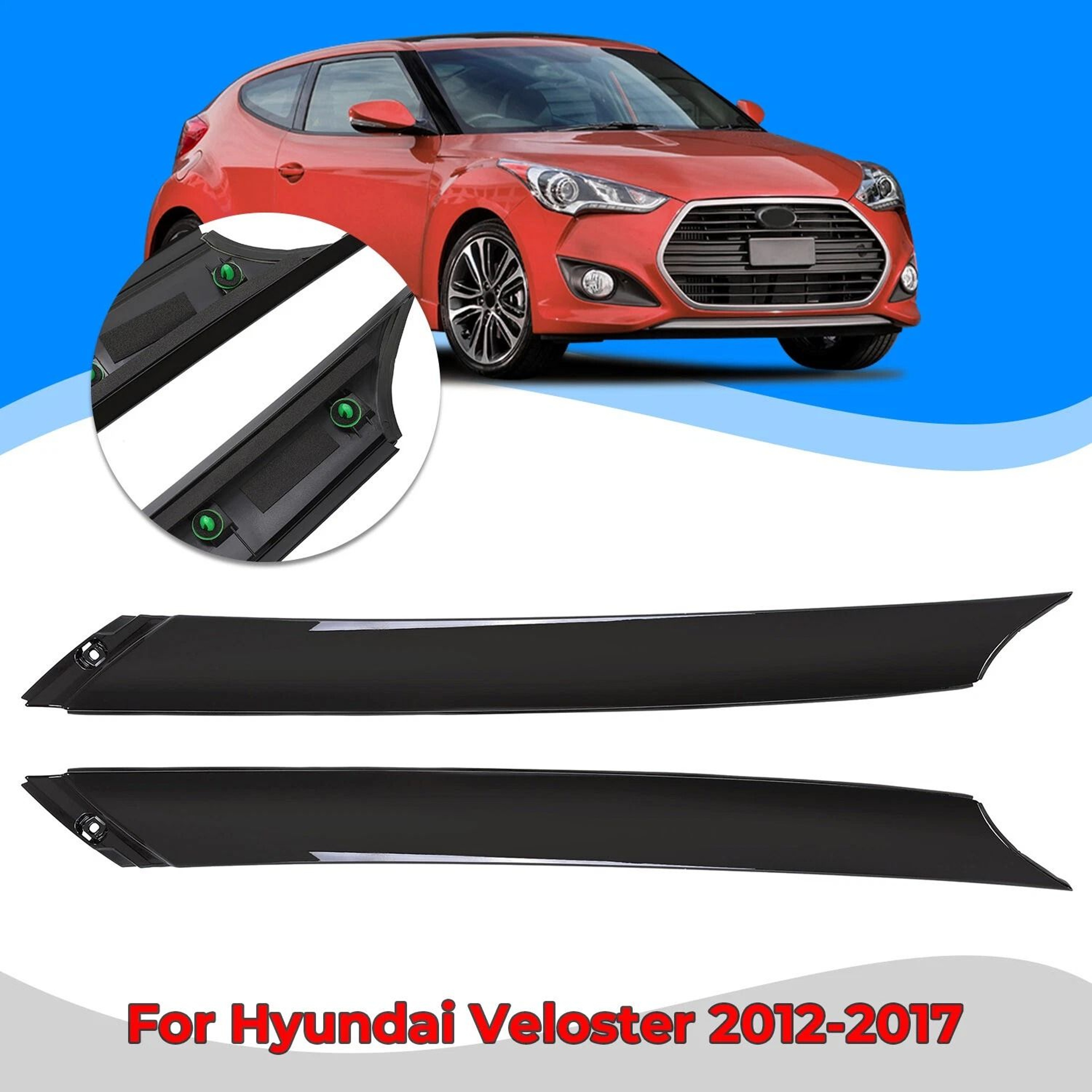 Windshield Pillar Trim Molding Kit For Hyundai Veloster 15