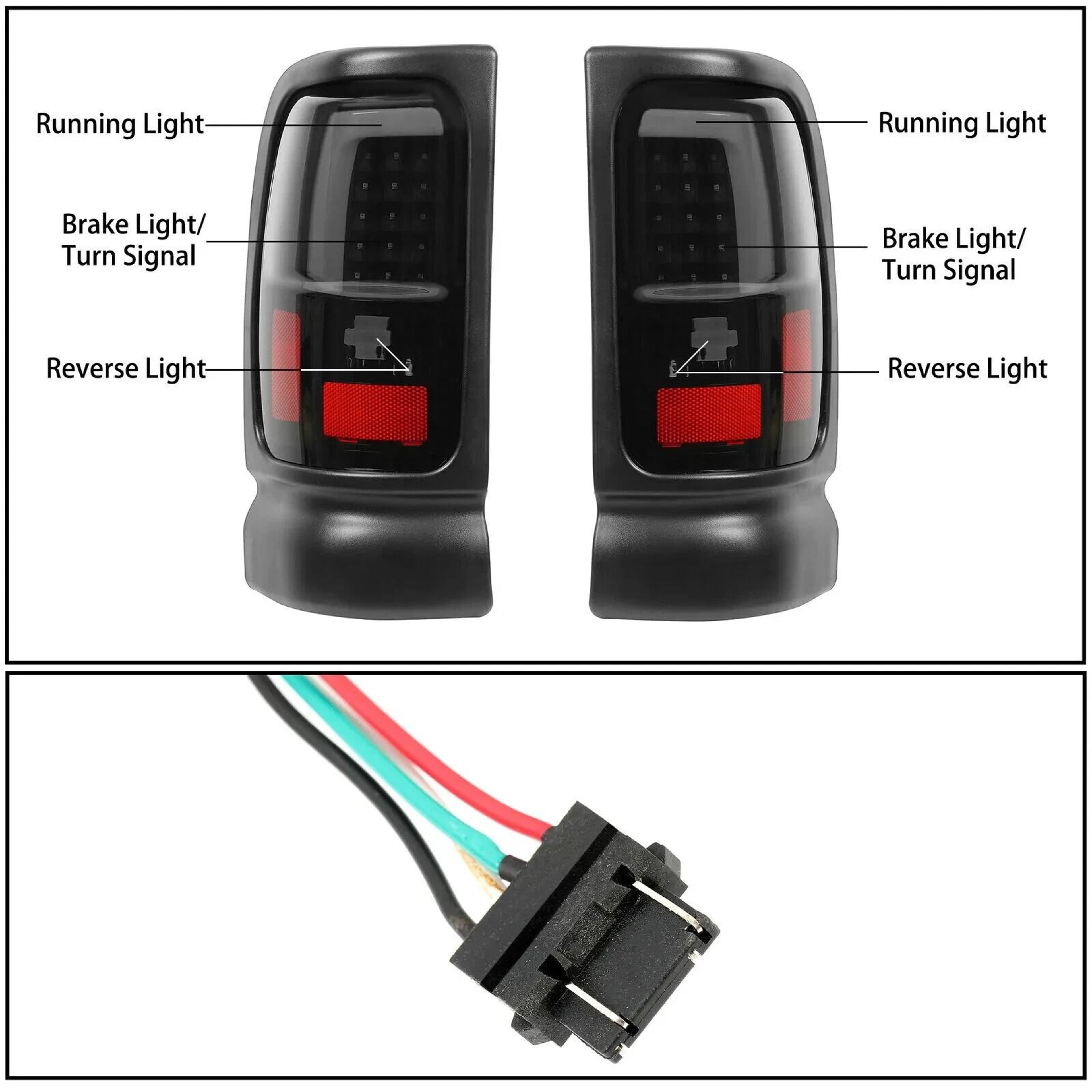 Smoked Black LED Tube Brake Tail Lights For Dodge Ram Durable Stylish Upgrade 10