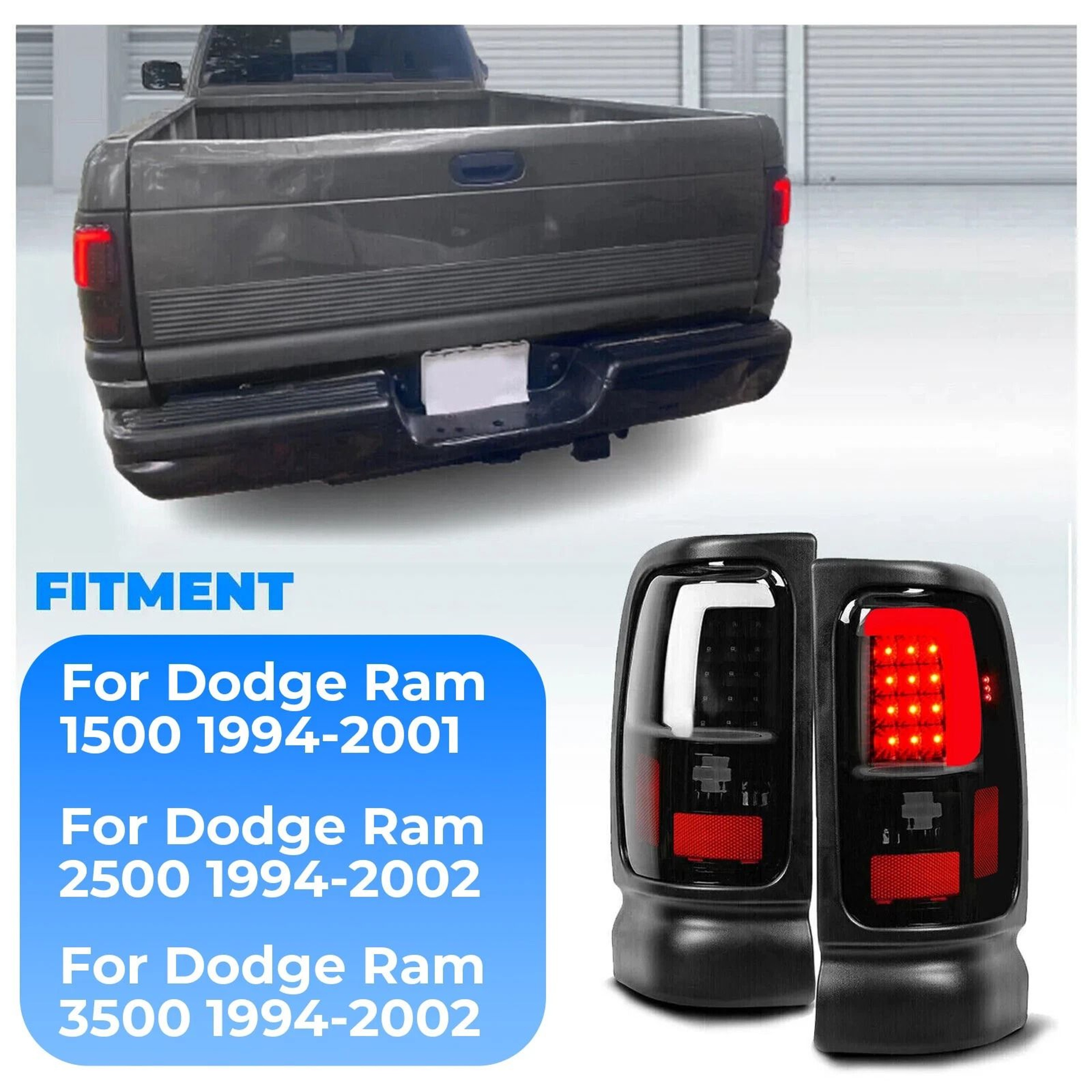 Smoked Black LED Tube Brake Tail Lights For Dodge Ram Durable Stylish Upgrade 12