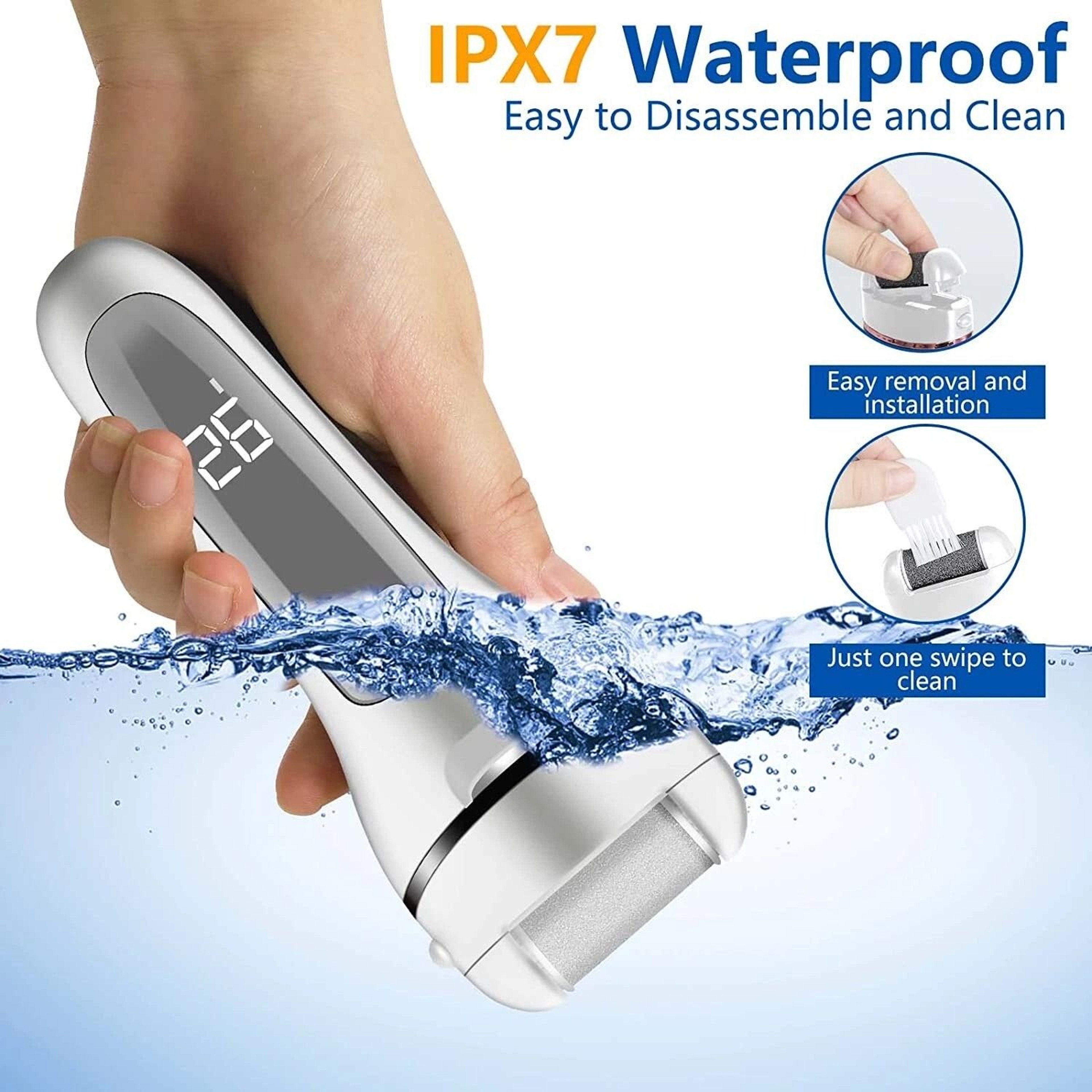 Electric Foot Grinder Rechargeable Callus Remover Pedicure Tool For Soft Feet 4