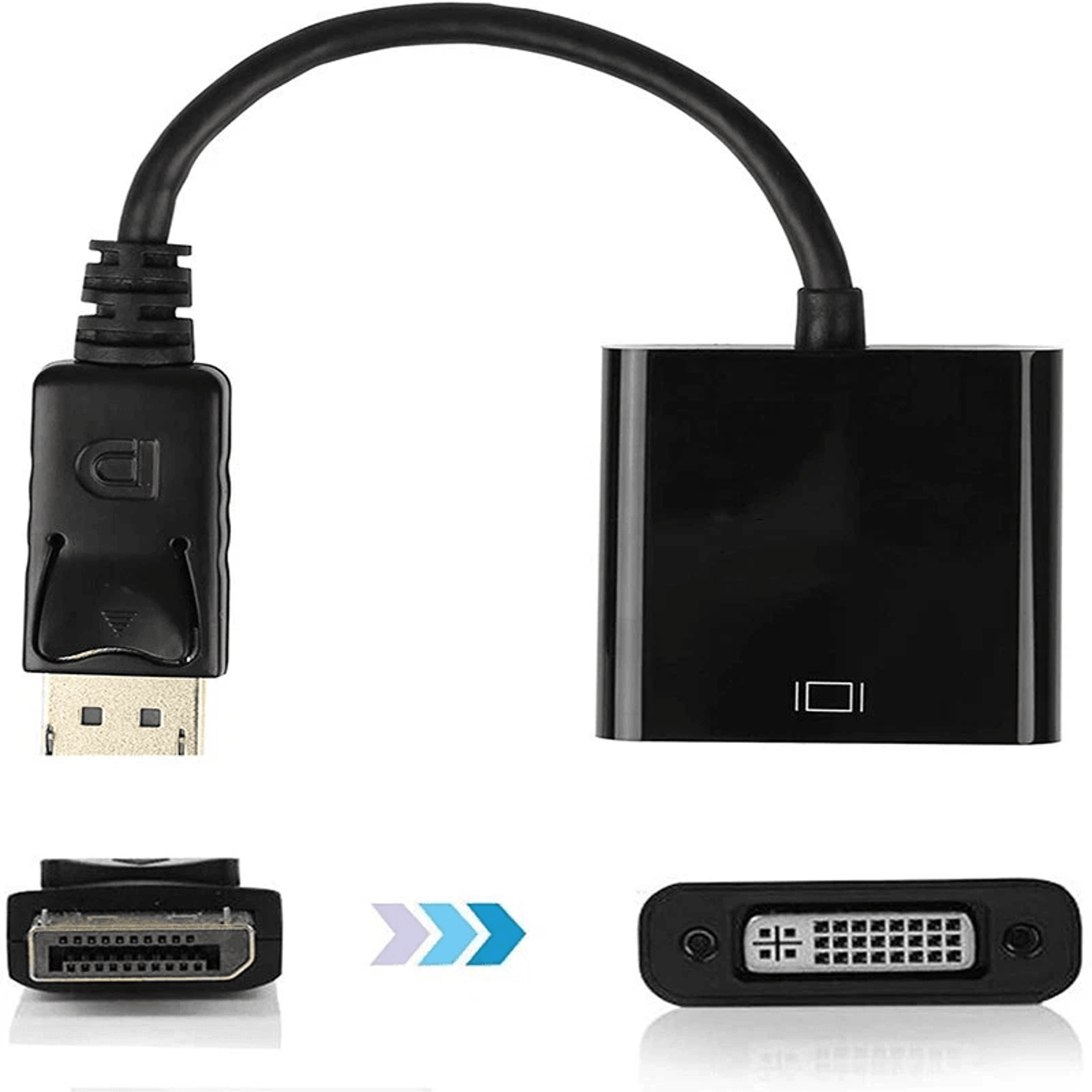 DisplayPort To DVI Adapter Cable Male To Female Converter For Laptop  PC 1