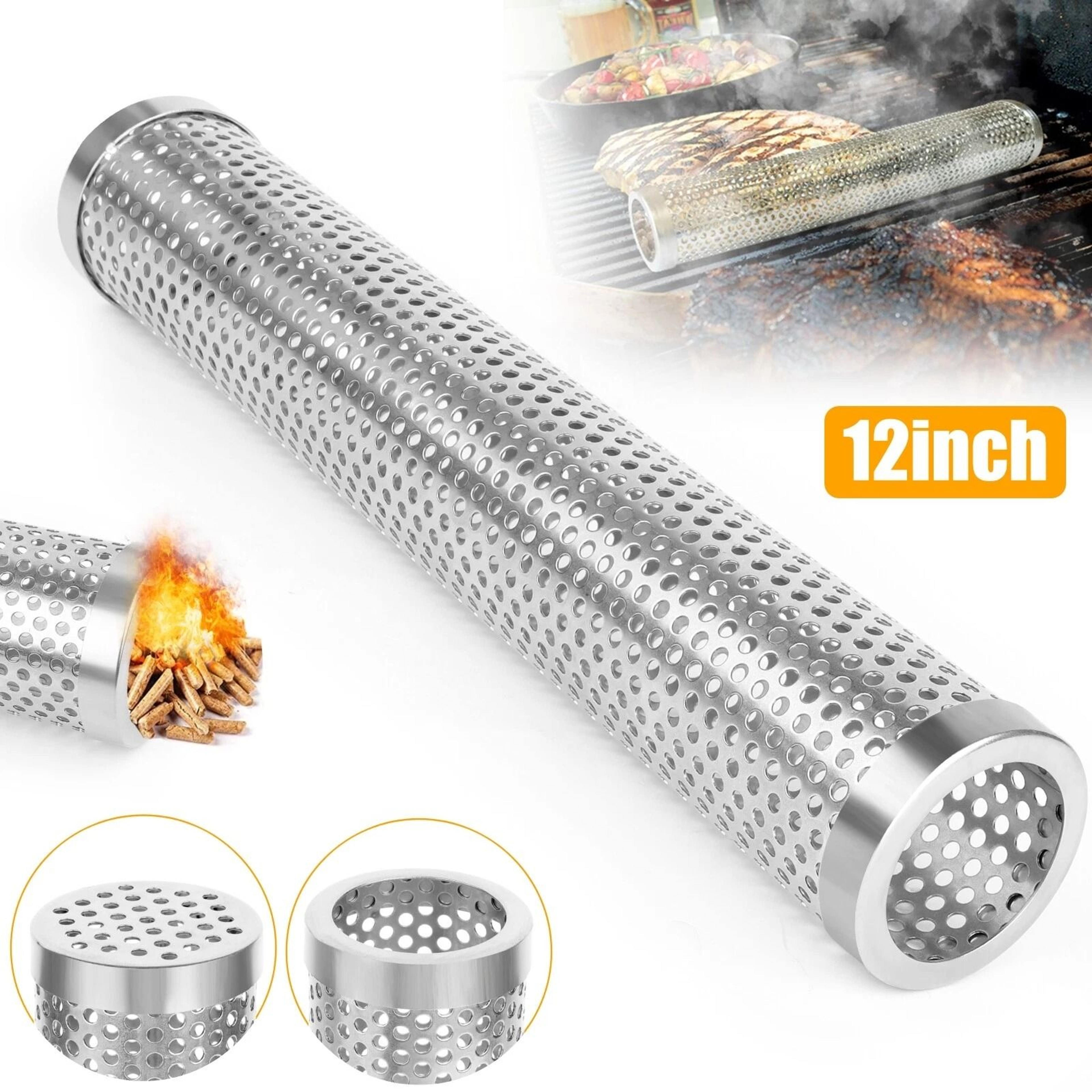 Stainless Steel BBQ Grill Smoker Tube For Wood Pellet Smoking Meat 7