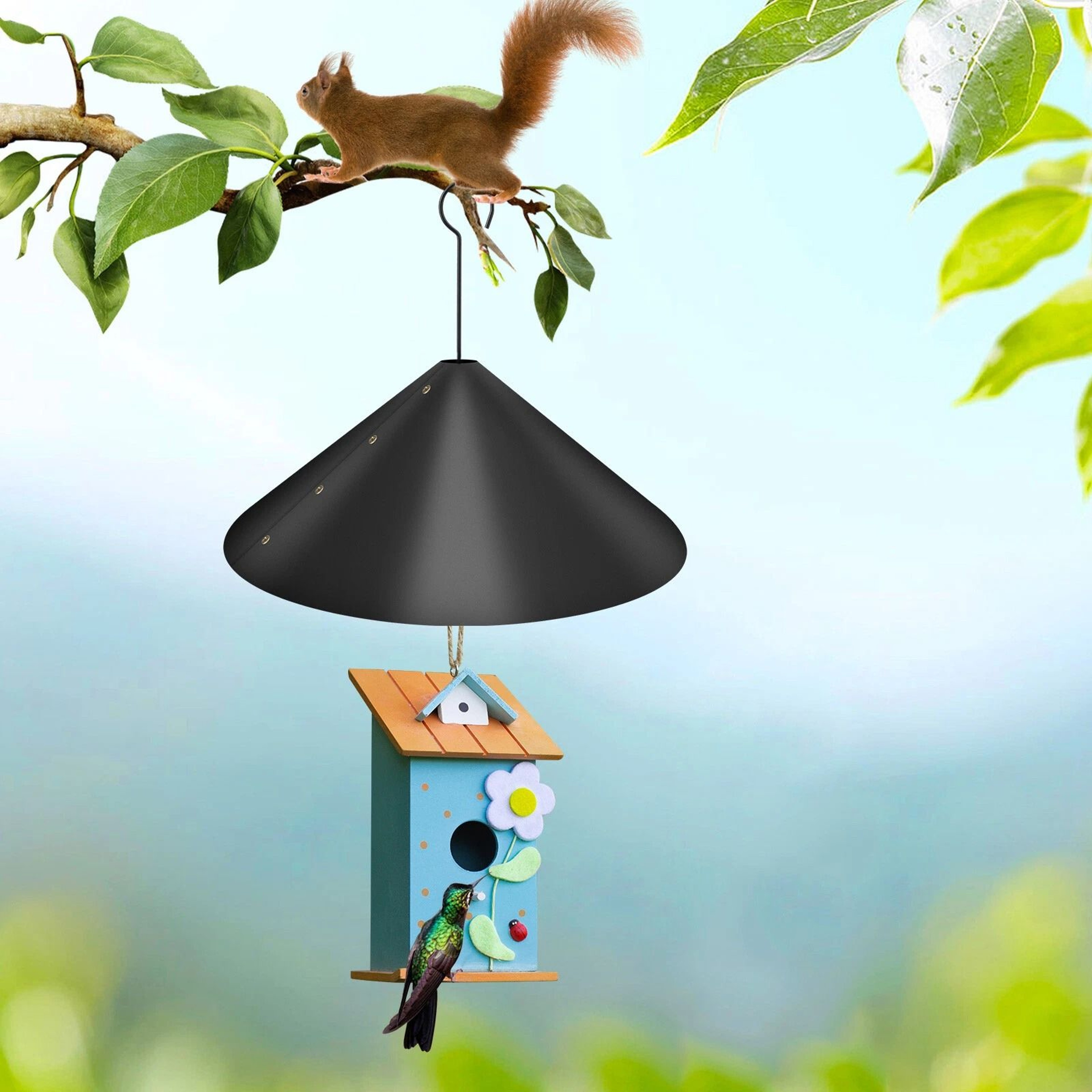 Large Squirrel Baffle For Bird Feeder Protection Universal Pole Mount Guard 0