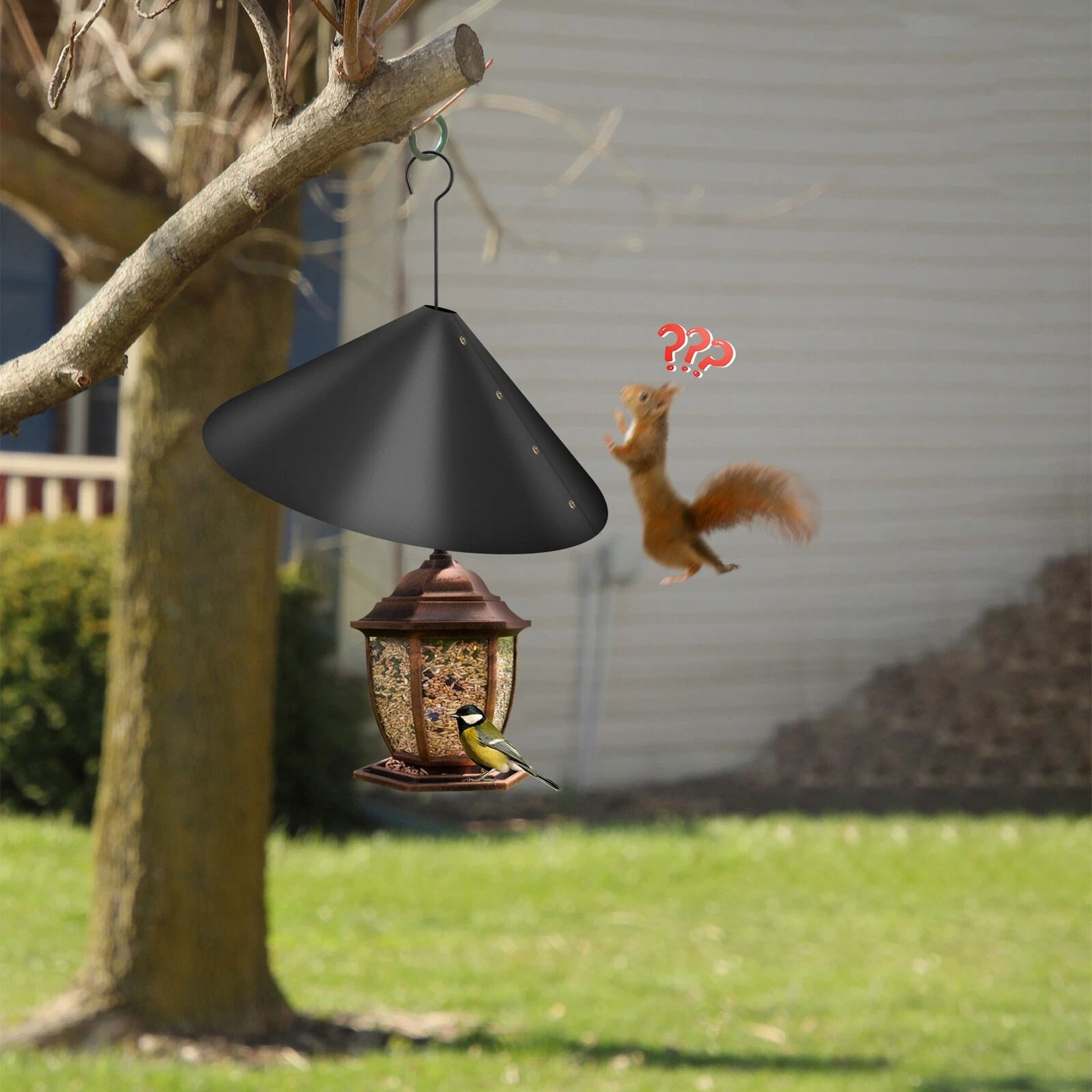 Large Squirrel Baffle For Bird Feeder Protection Universal Pole Mount Guard 1