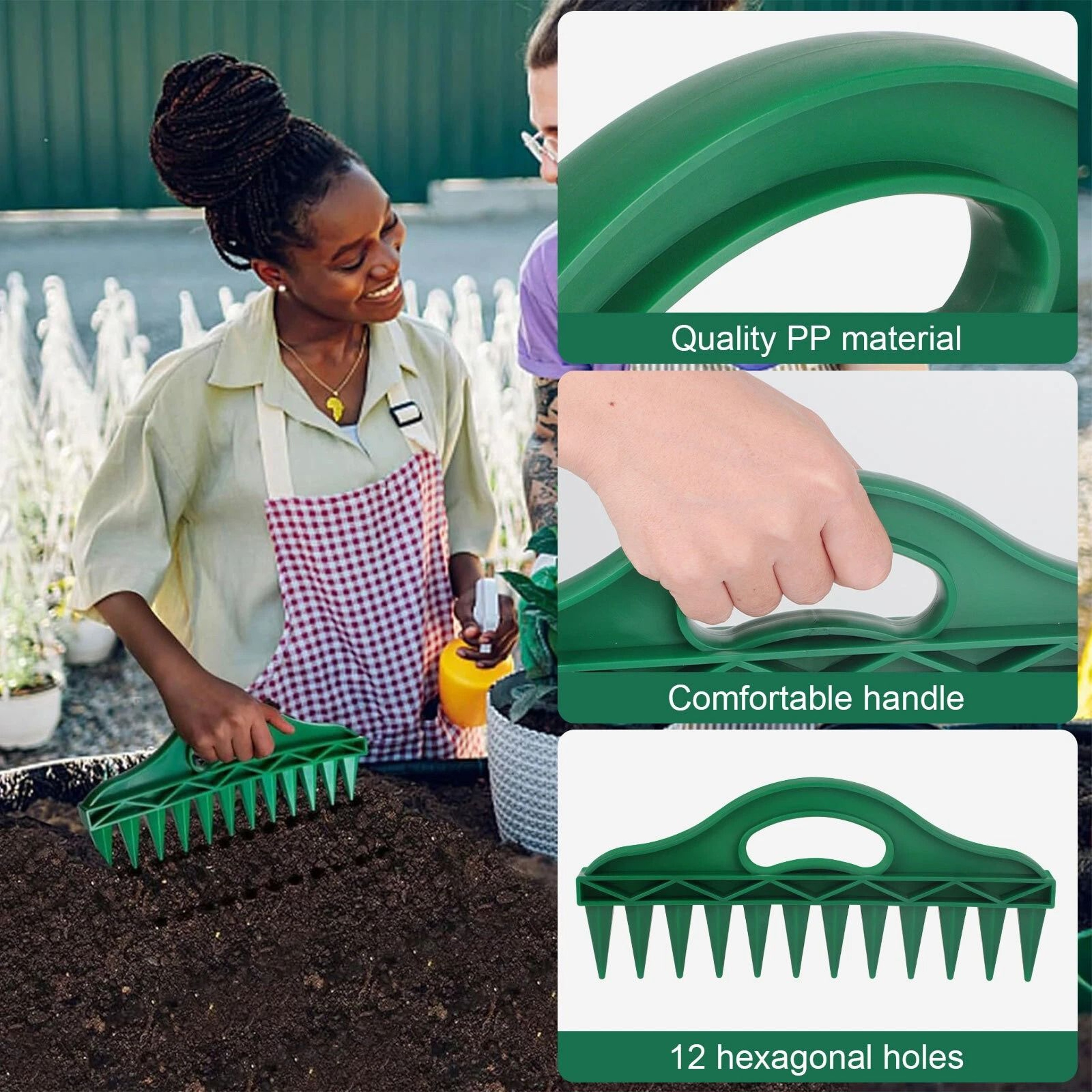 Garden Planter Punch Dibber Tool Manual Plastic Seed Sower For Easy Planting 4