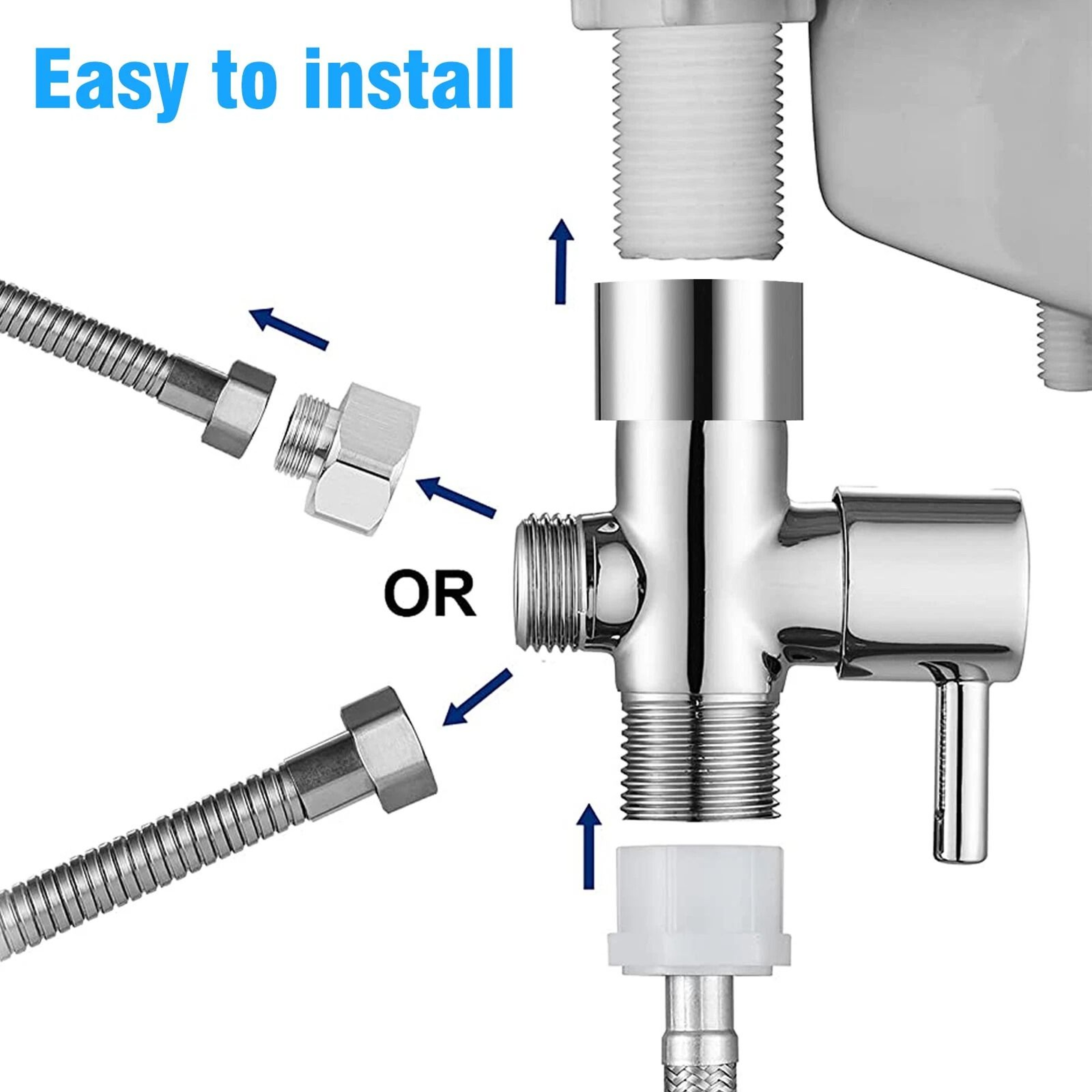 Brass T Adapter 3 Way Diverter Valve For Shower And Bath 3