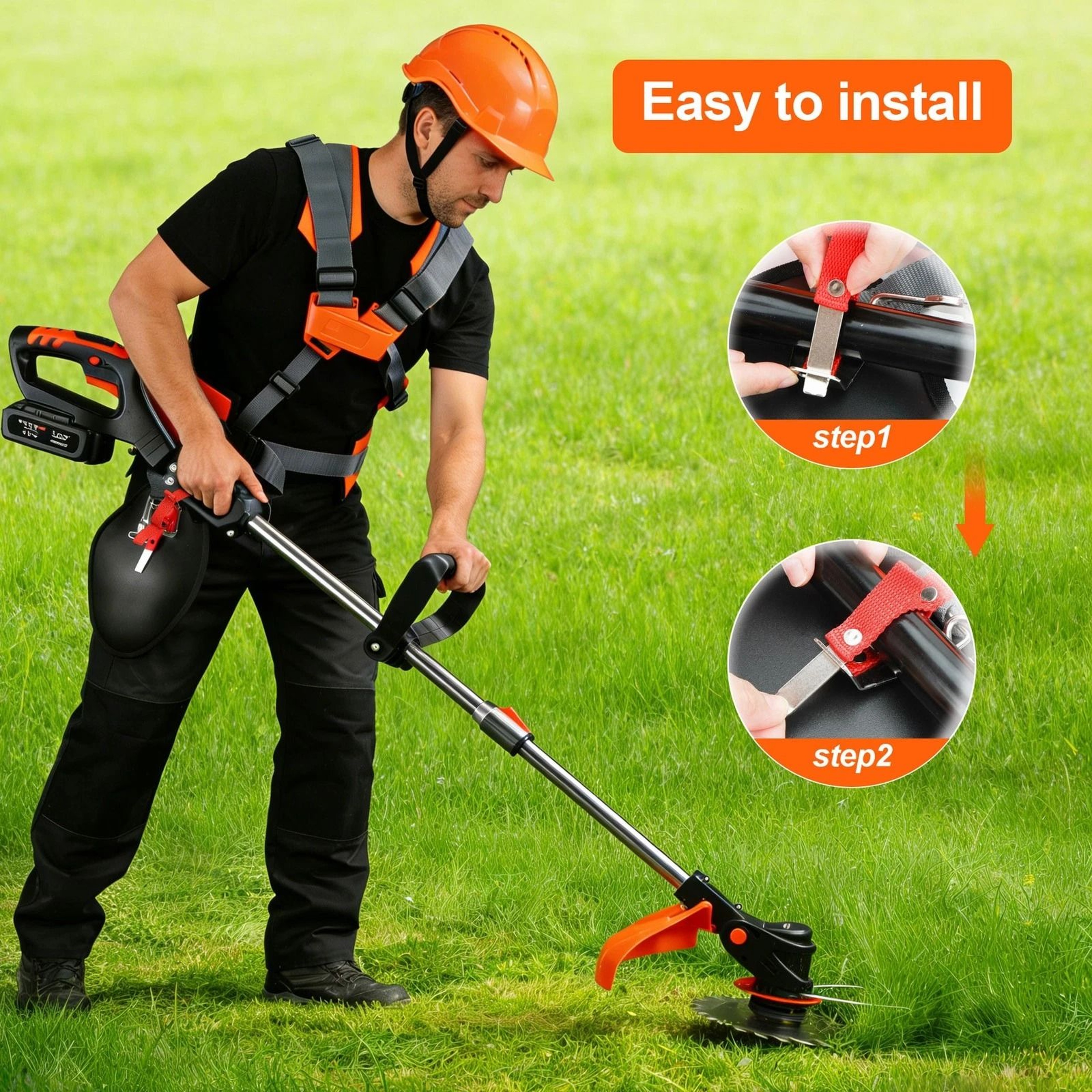 Heavy Duty Adjustable Shoulder Harness Strap For Trimmer  Brush Cutter 1
