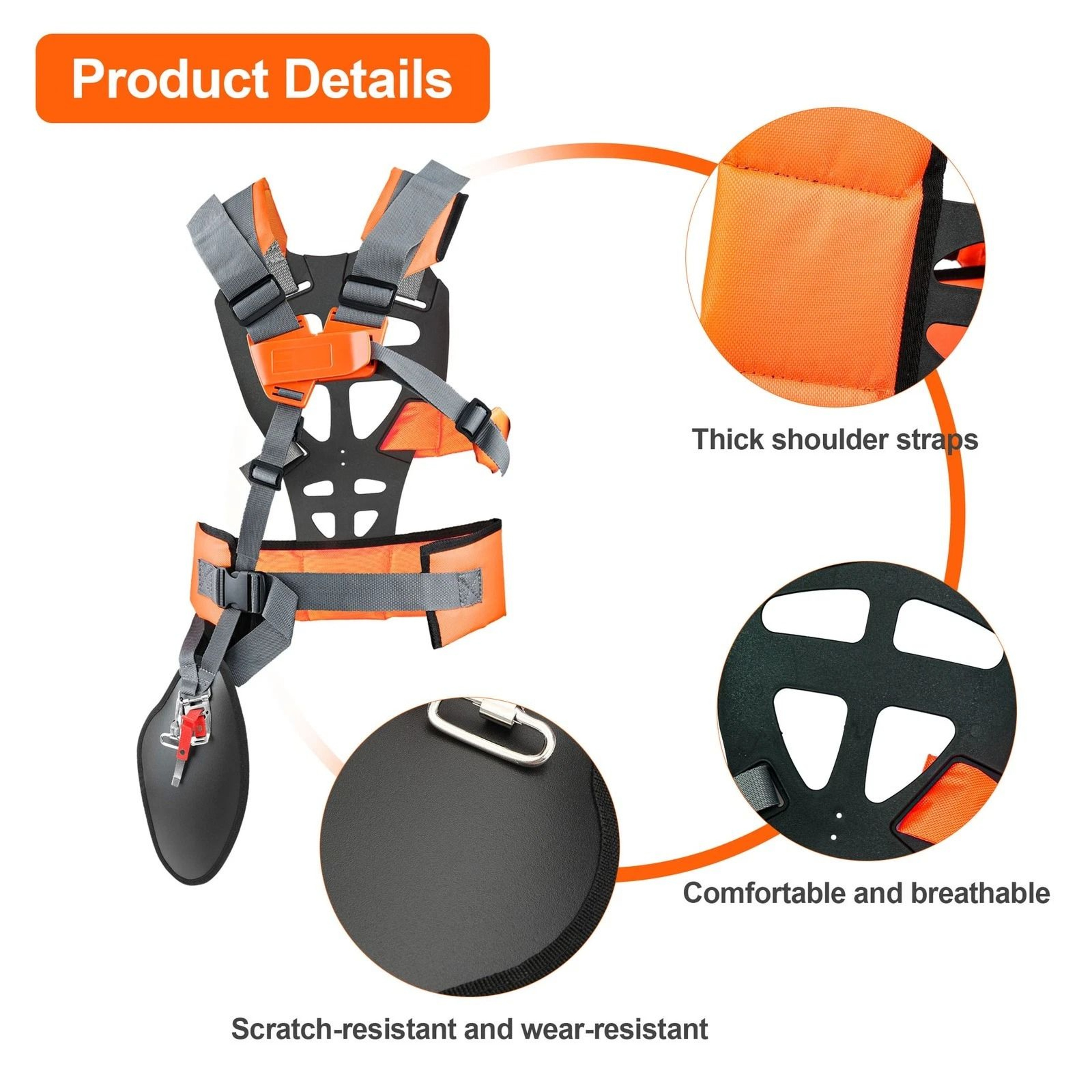 Heavy Duty Adjustable Shoulder Harness Strap For Trimmer  Brush Cutter 4