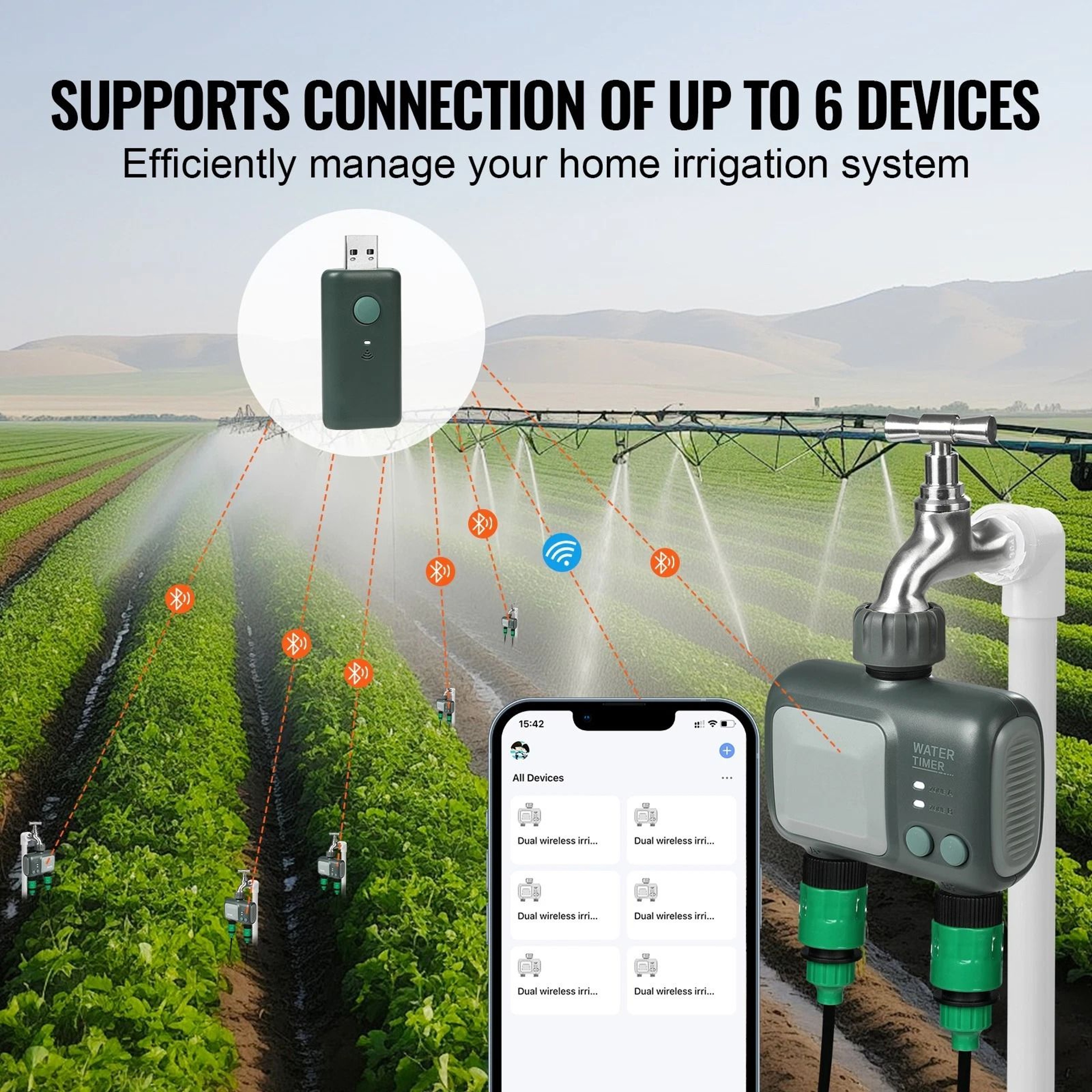 WiFi Sprinkler Timer Smart Hose Faucet Water Timer 10