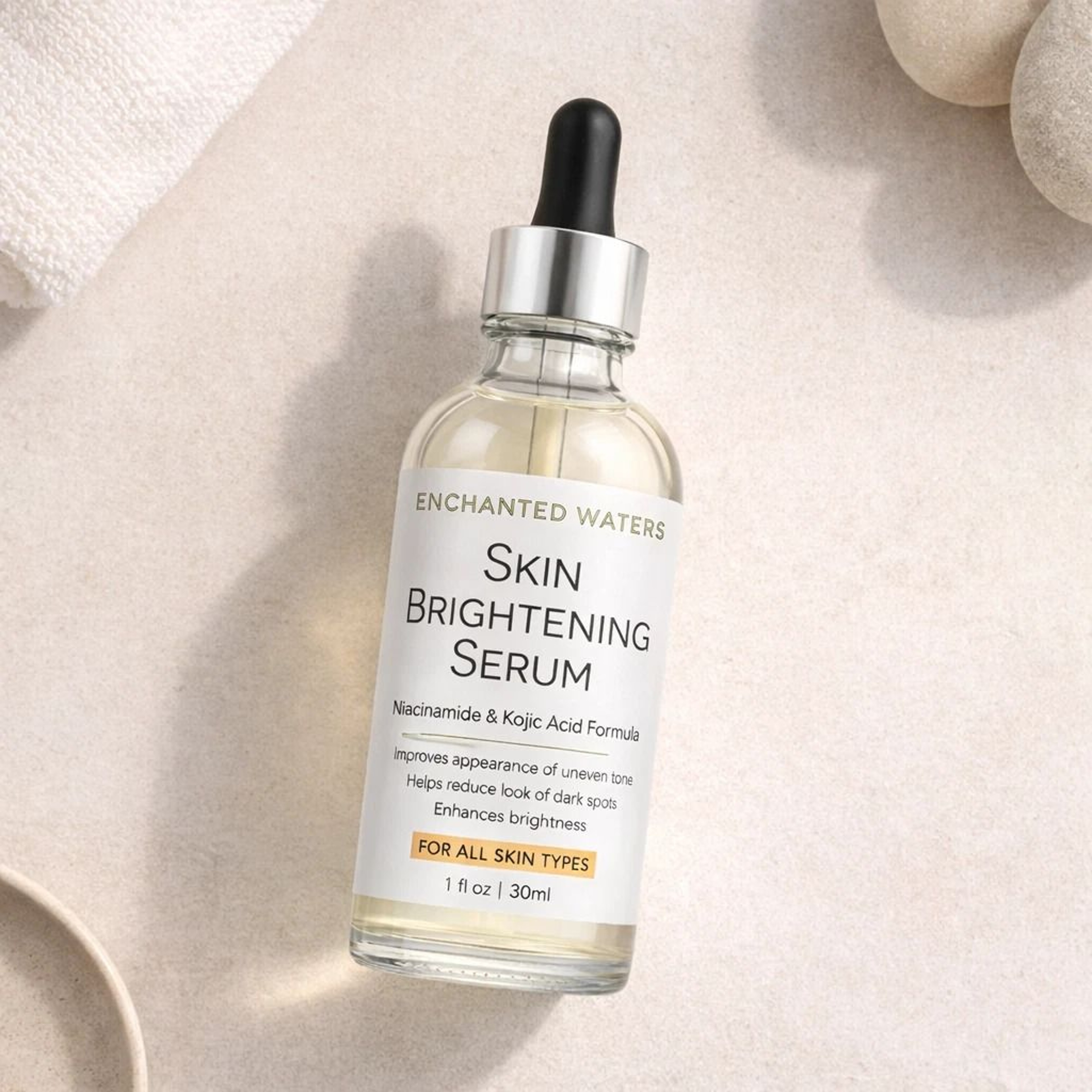 Kojic Acid Brightening Serum 1oz Dark Spot Treatment  Uneven Skin Tone Solution 0