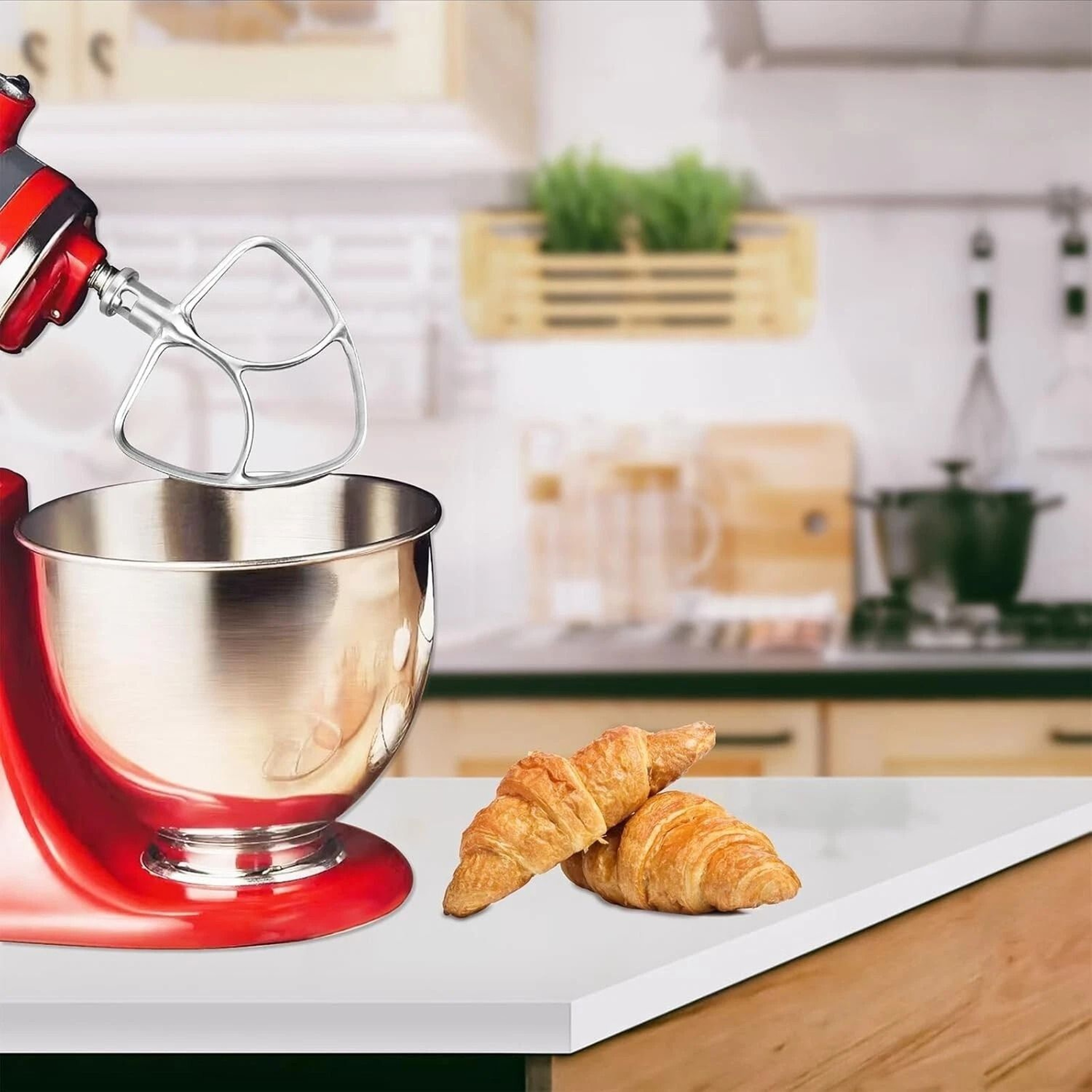Stainless Steel Flat Beater Replacement For KitchenAid Tilt Head Stand Mixers 0