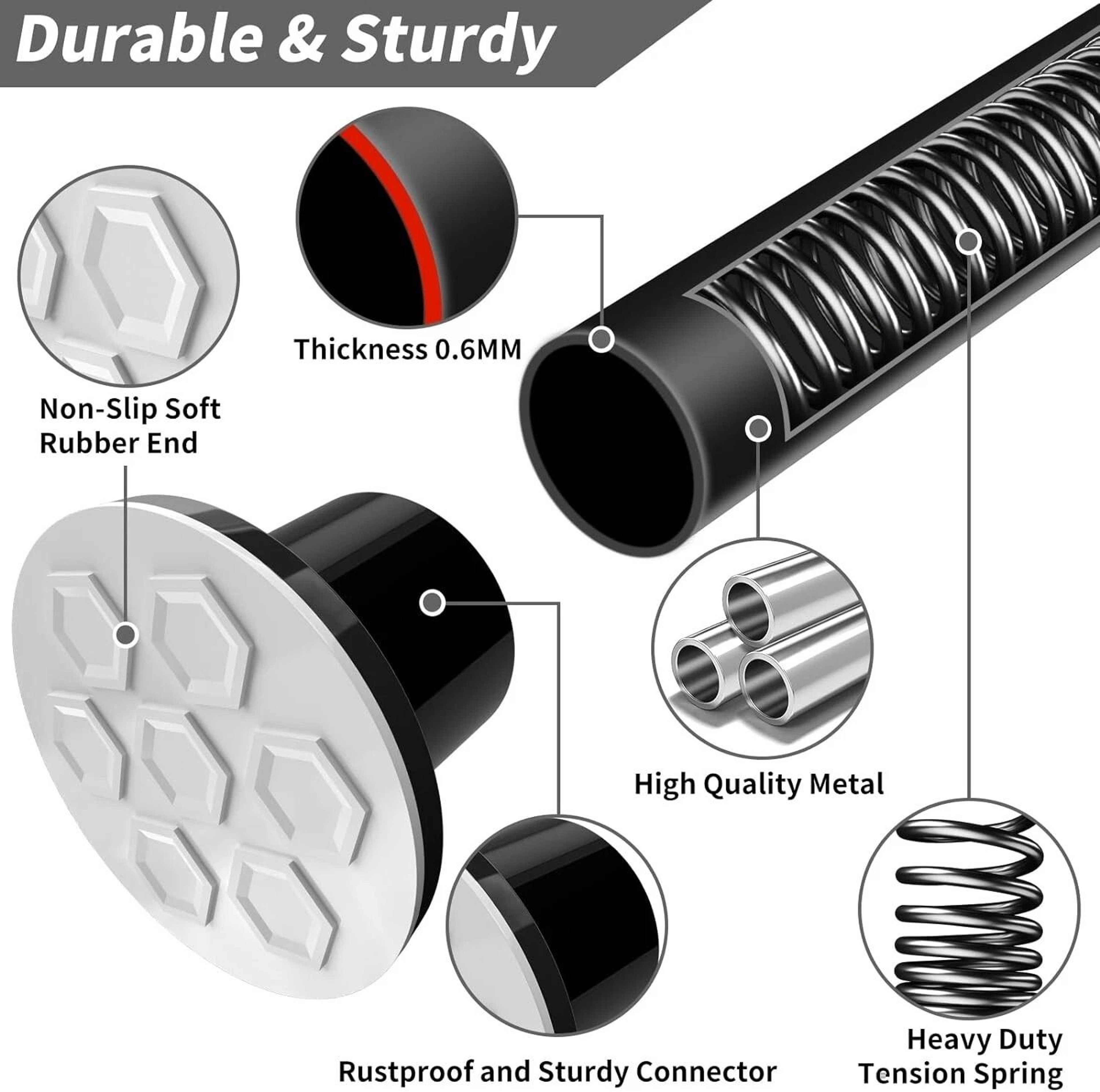 Adjustable Tension Curtain Rod No Drilling NonSlip Telescoping Curtain Rod For Easy Installation 2