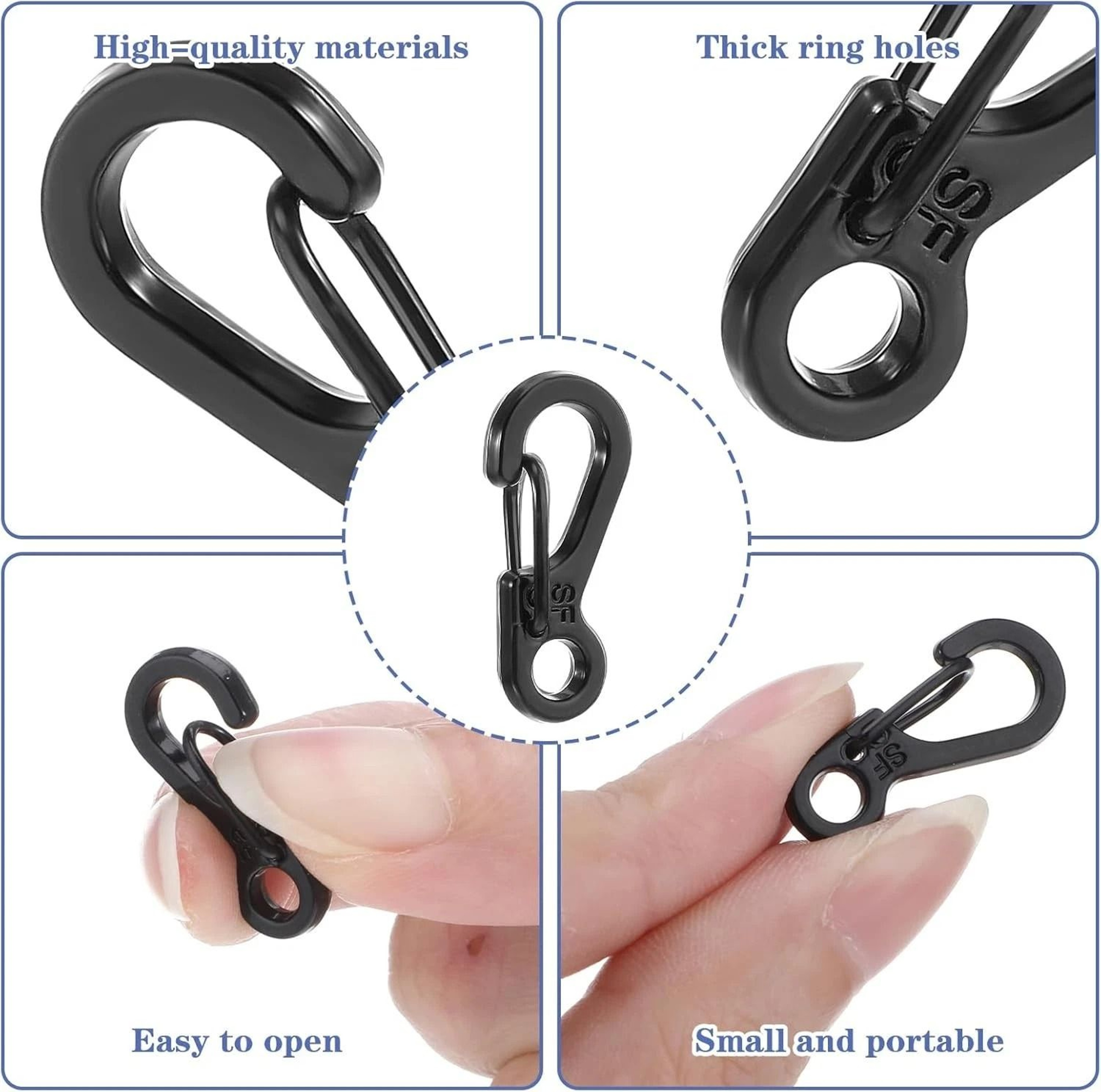 Mini Heavy Duty Aluminum Carabiner Snap Hook Clips For Outdoor Camping  Keychains 5