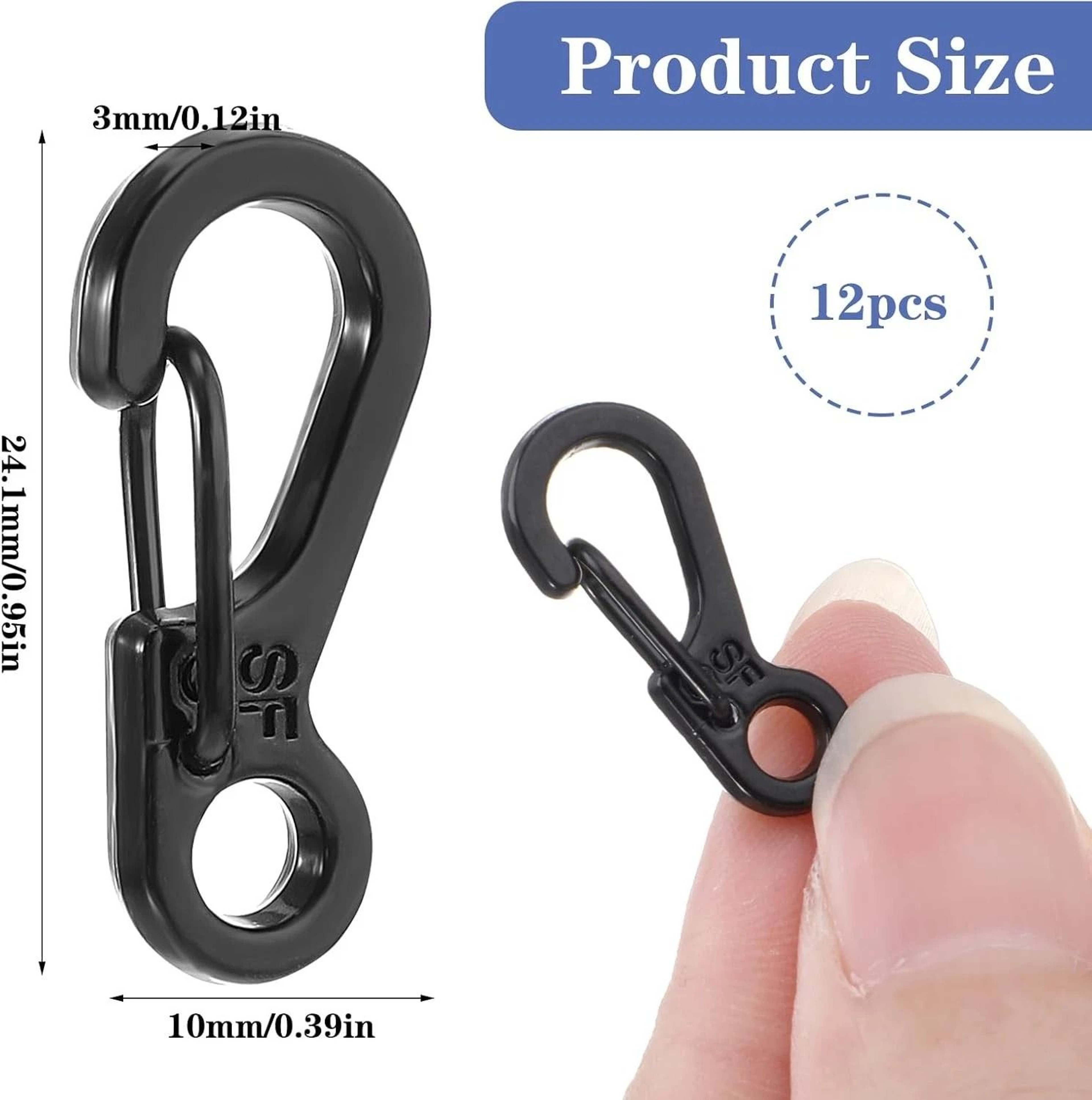 Mini Heavy Duty Aluminum Carabiner Snap Hook Clips For Outdoor Camping  Keychains 6