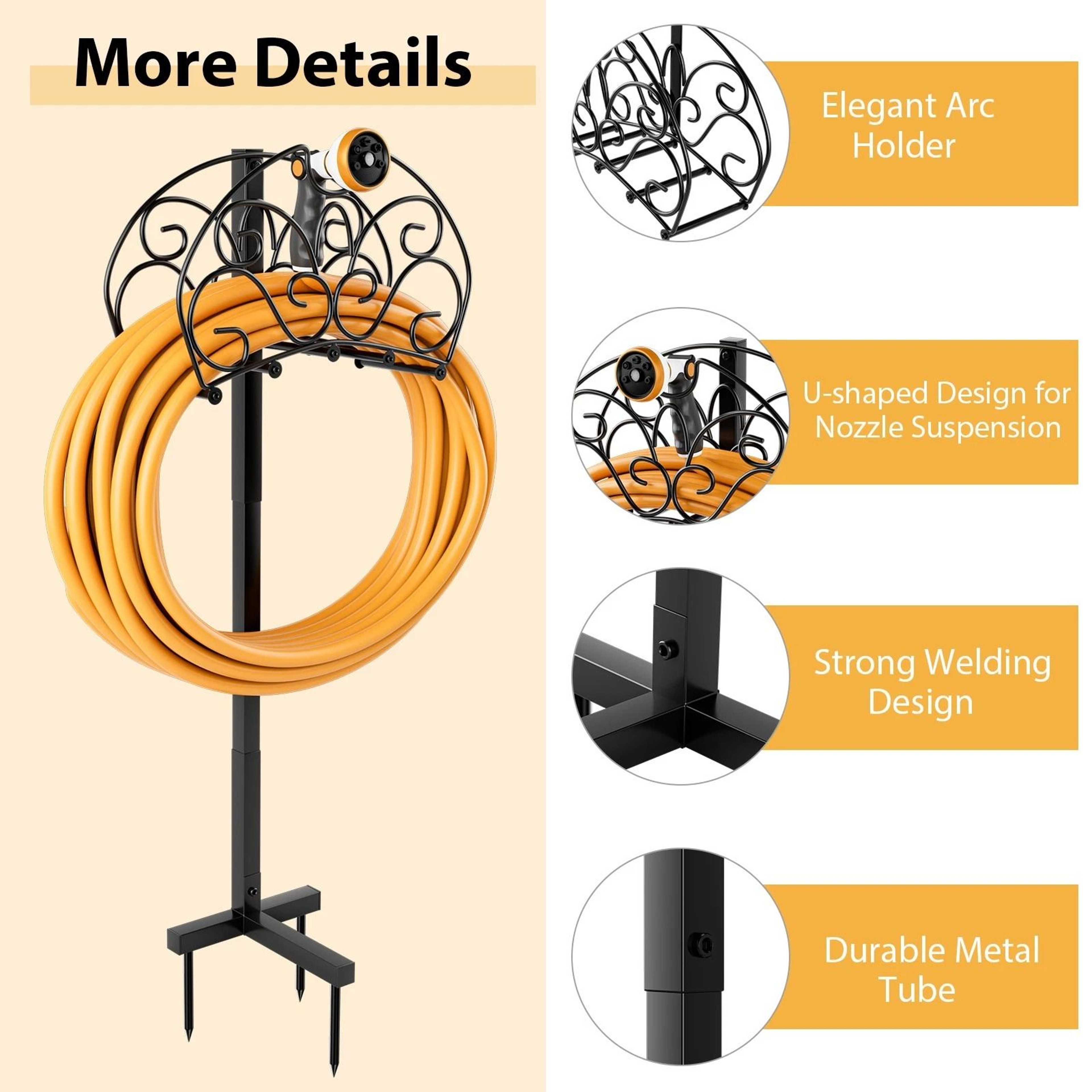 Freestanding Metal Garden Hose Holder Detachable Water Hose Stand For Outdoor Use 2