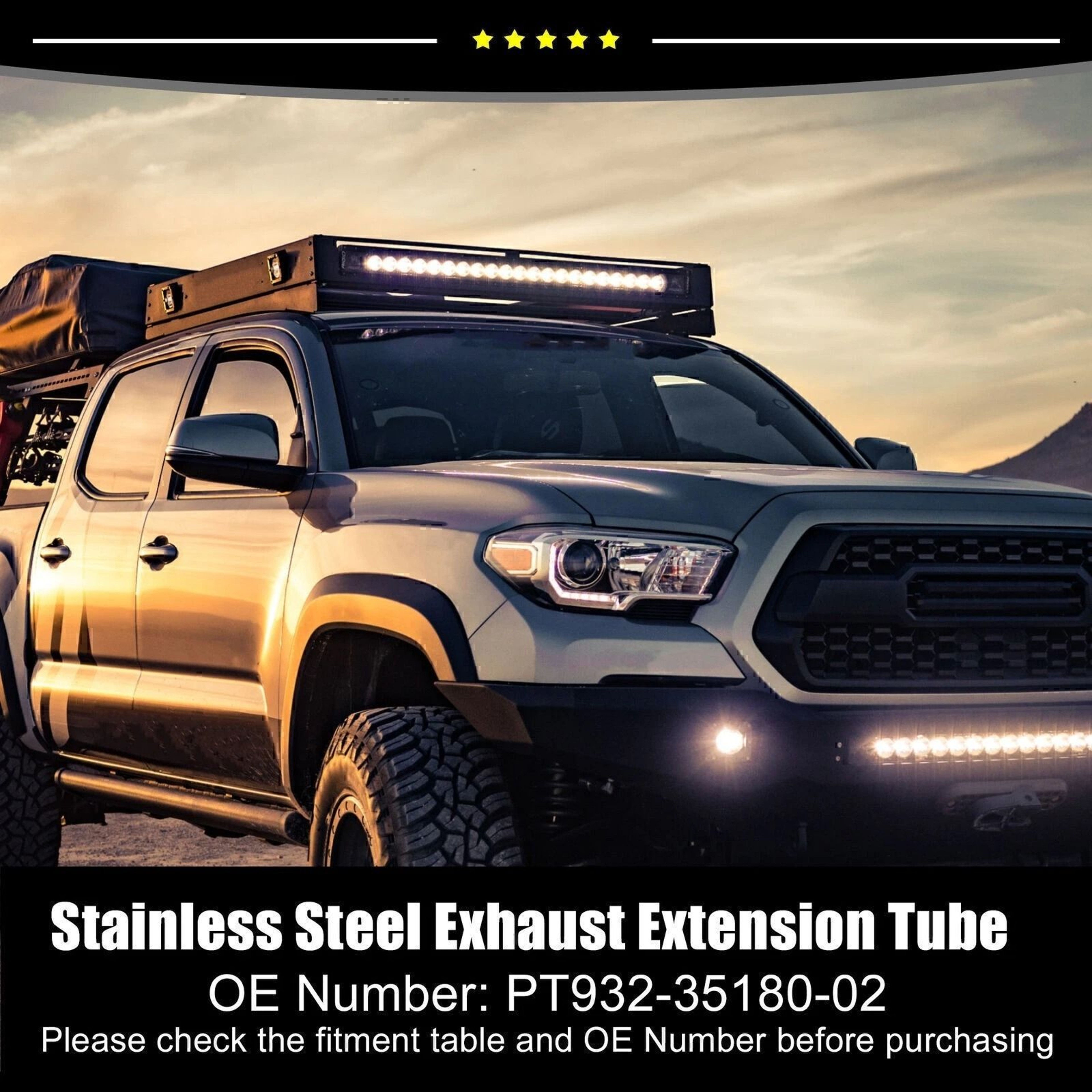 Black Chrome Toyota Tacoma Exhaust Tip Stainless Steel 13