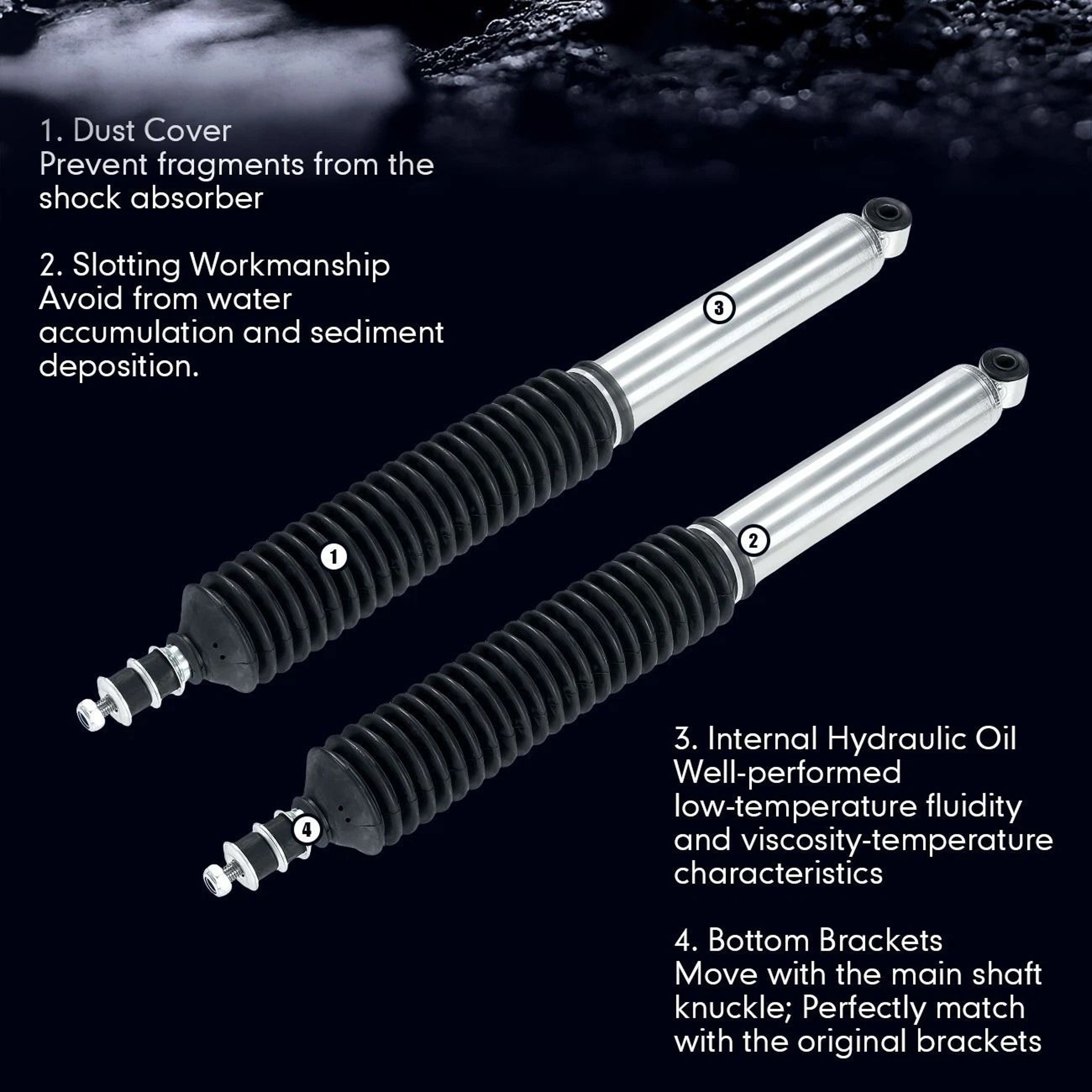 Toyota Tacoma Rear Monotube Gas Shocks Pair For Lift 15