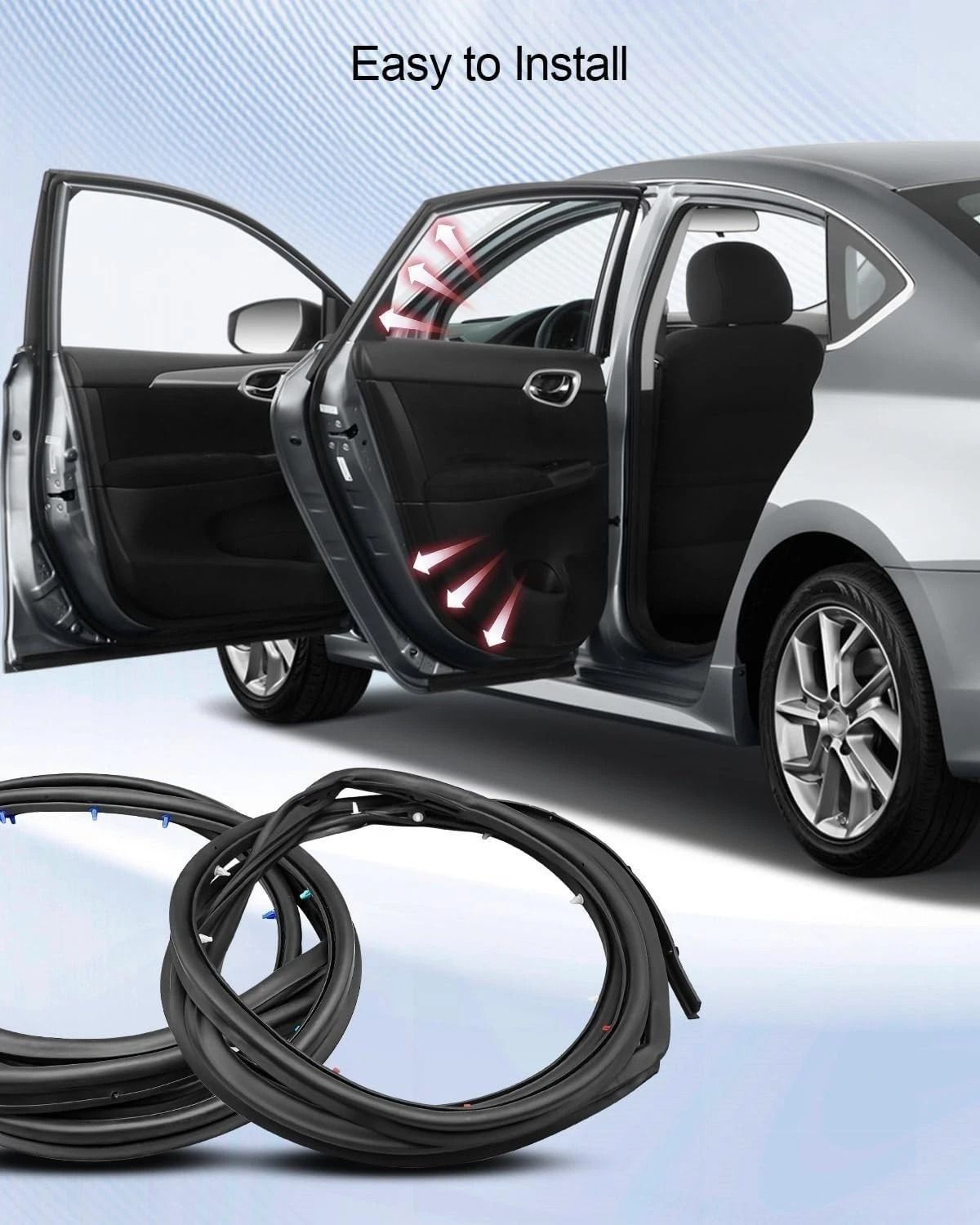 Nissan Sentra Rear Door Weatherstrip Seal Pair Left And Right 15