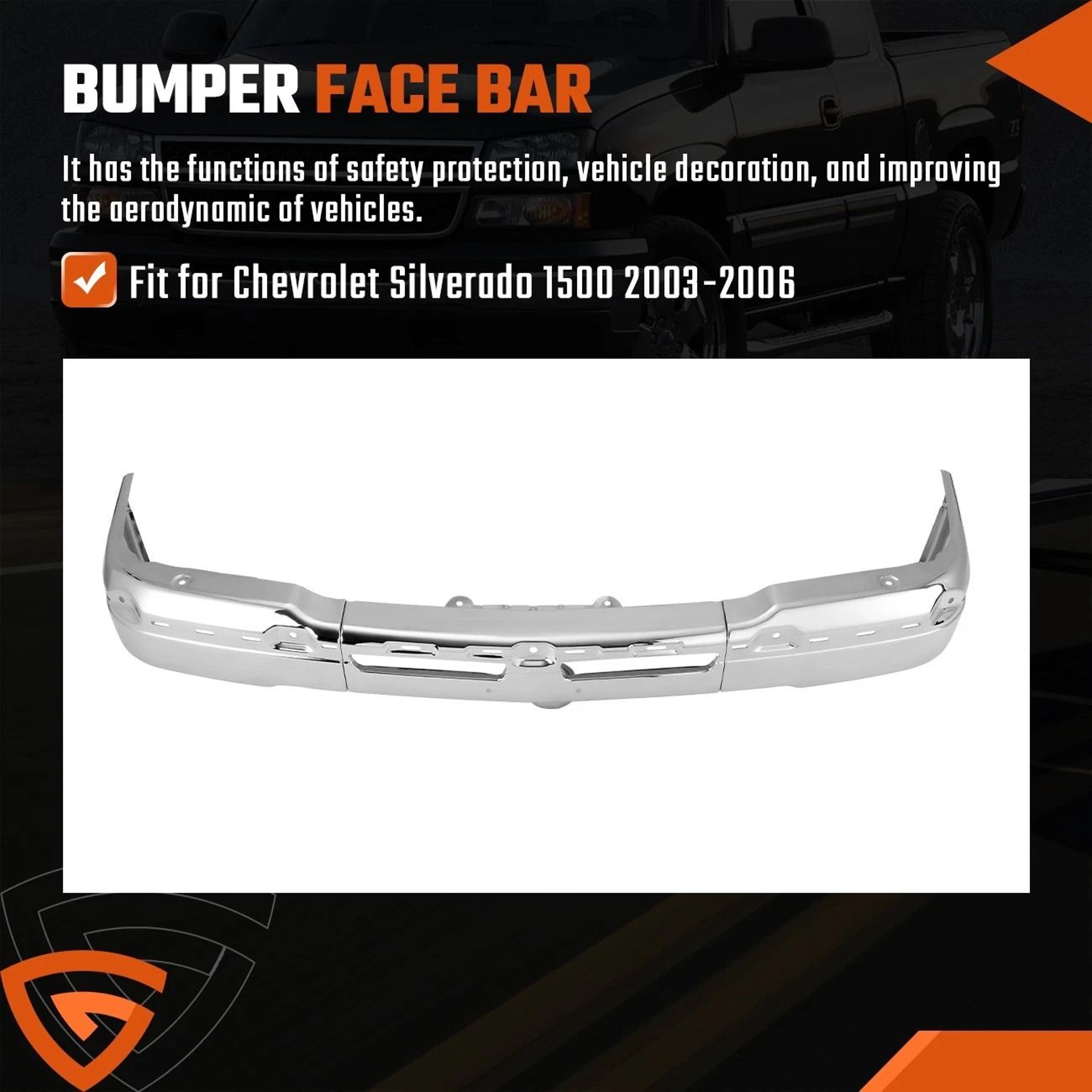 Chrome Silverado Front Bumper For Chevy Avalanche 1
