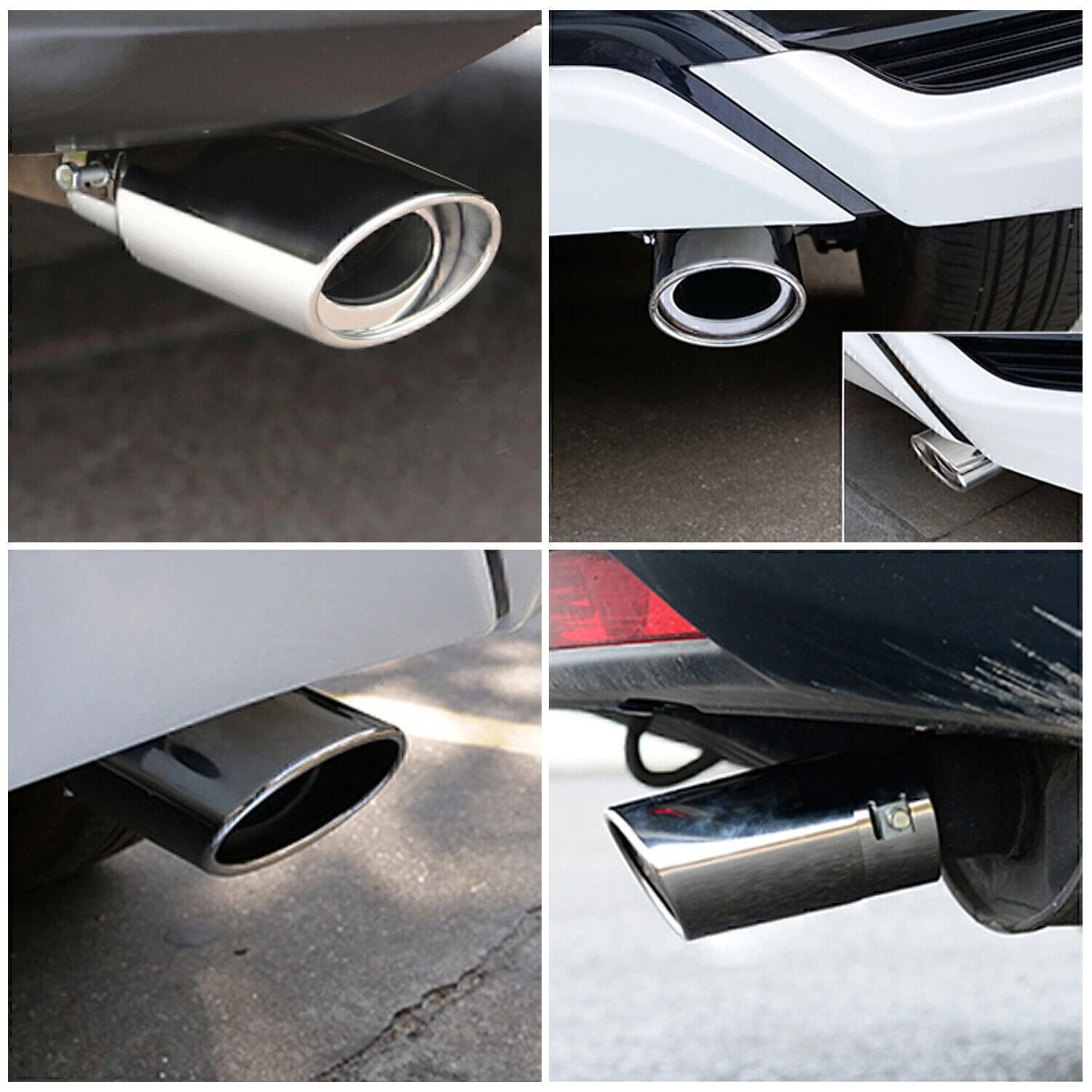 Universal Stainless Steel Exhaust Tip Chrome Rear Clamp On Exhaust Tip For Straight Tailpipes 8