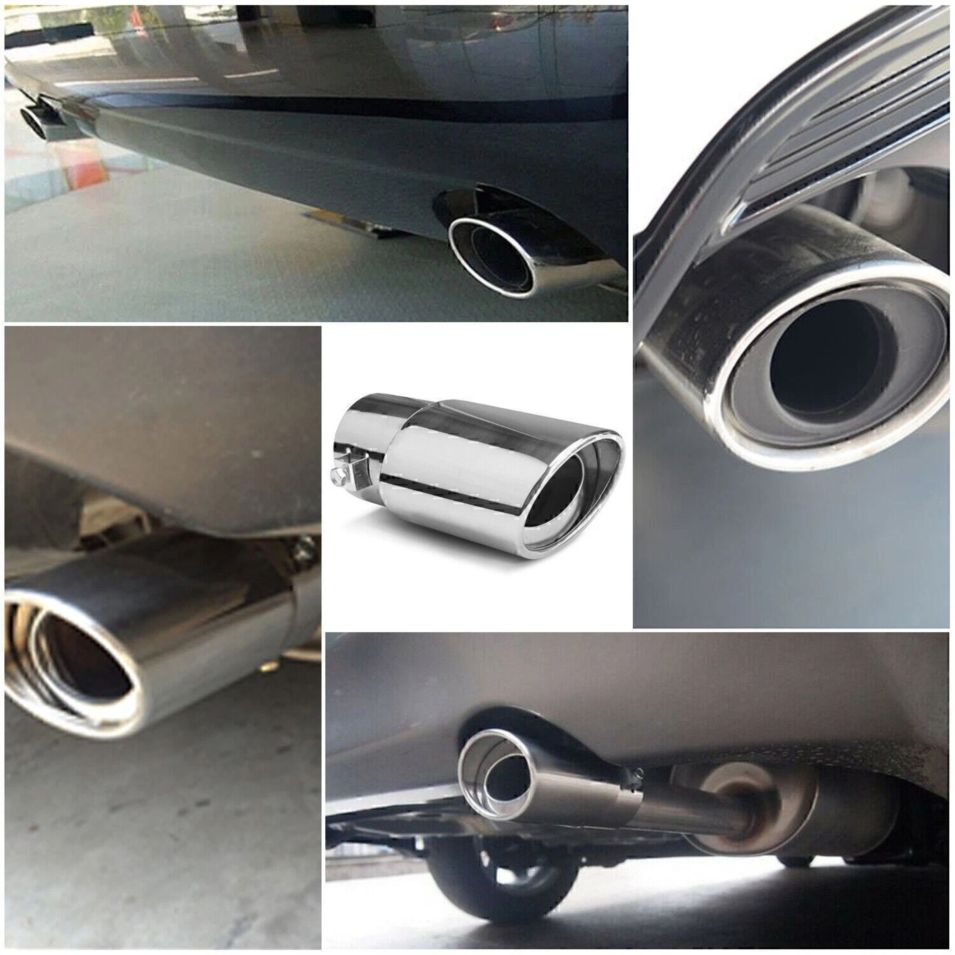 Universal Stainless Steel Exhaust Tip Chrome Rear Clamp On Exhaust Tip For Straight Tailpipes 14