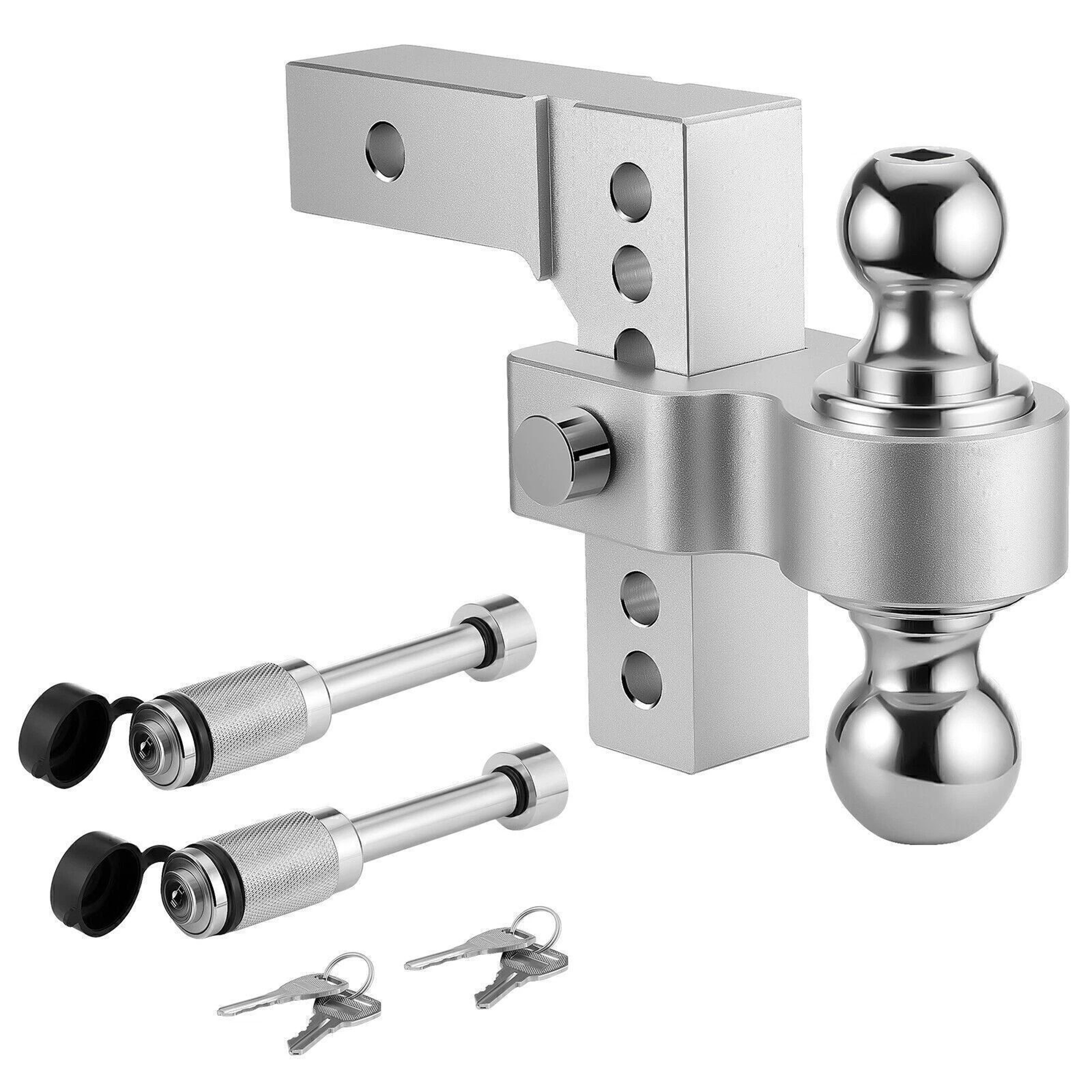 Adjustable Tow Hitch Dual Ball Mount For Receiver Drop Rise 11