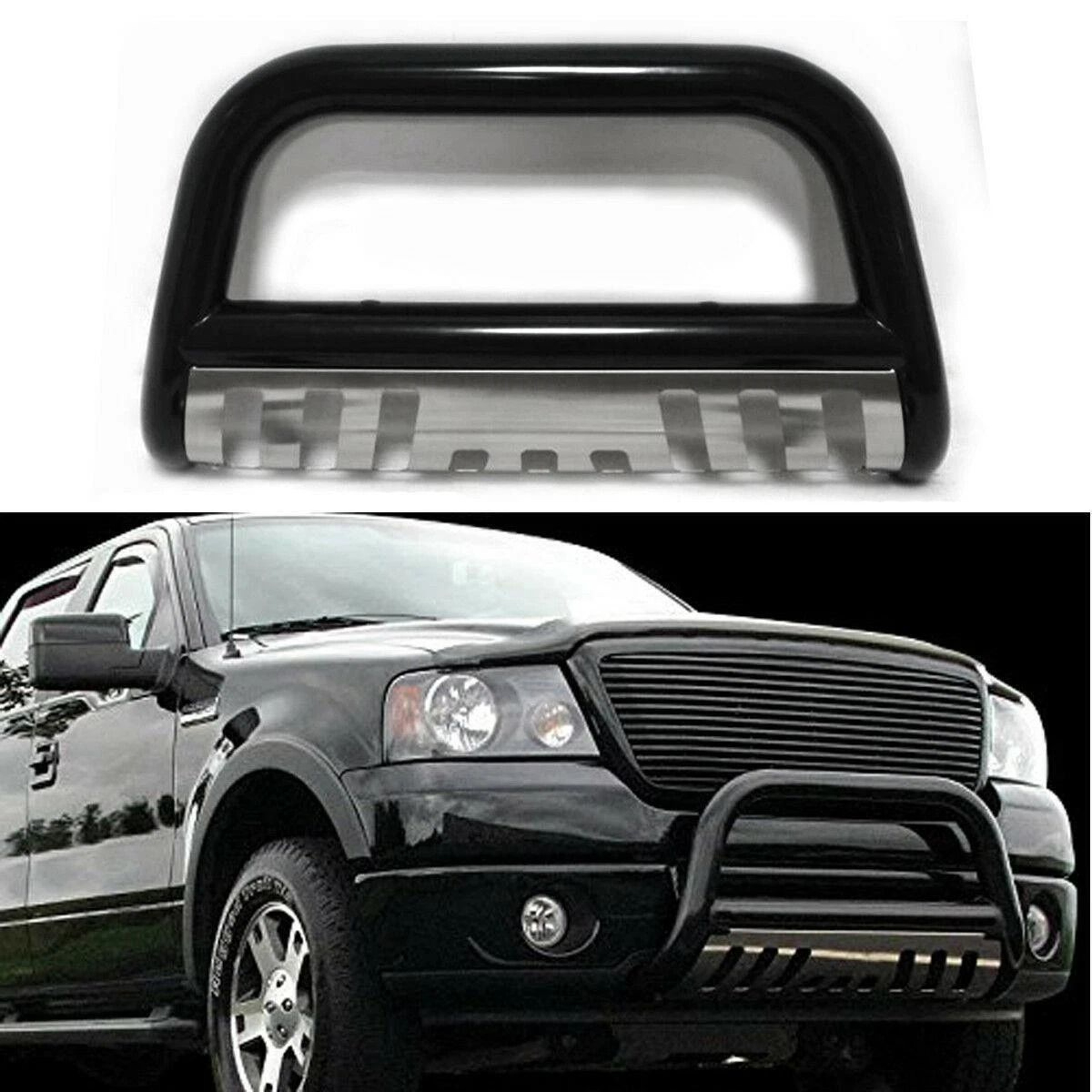 Black Stainless Steel Push Bumper Guard For Ford F150  Skid Plate Bull Bar Protection 0