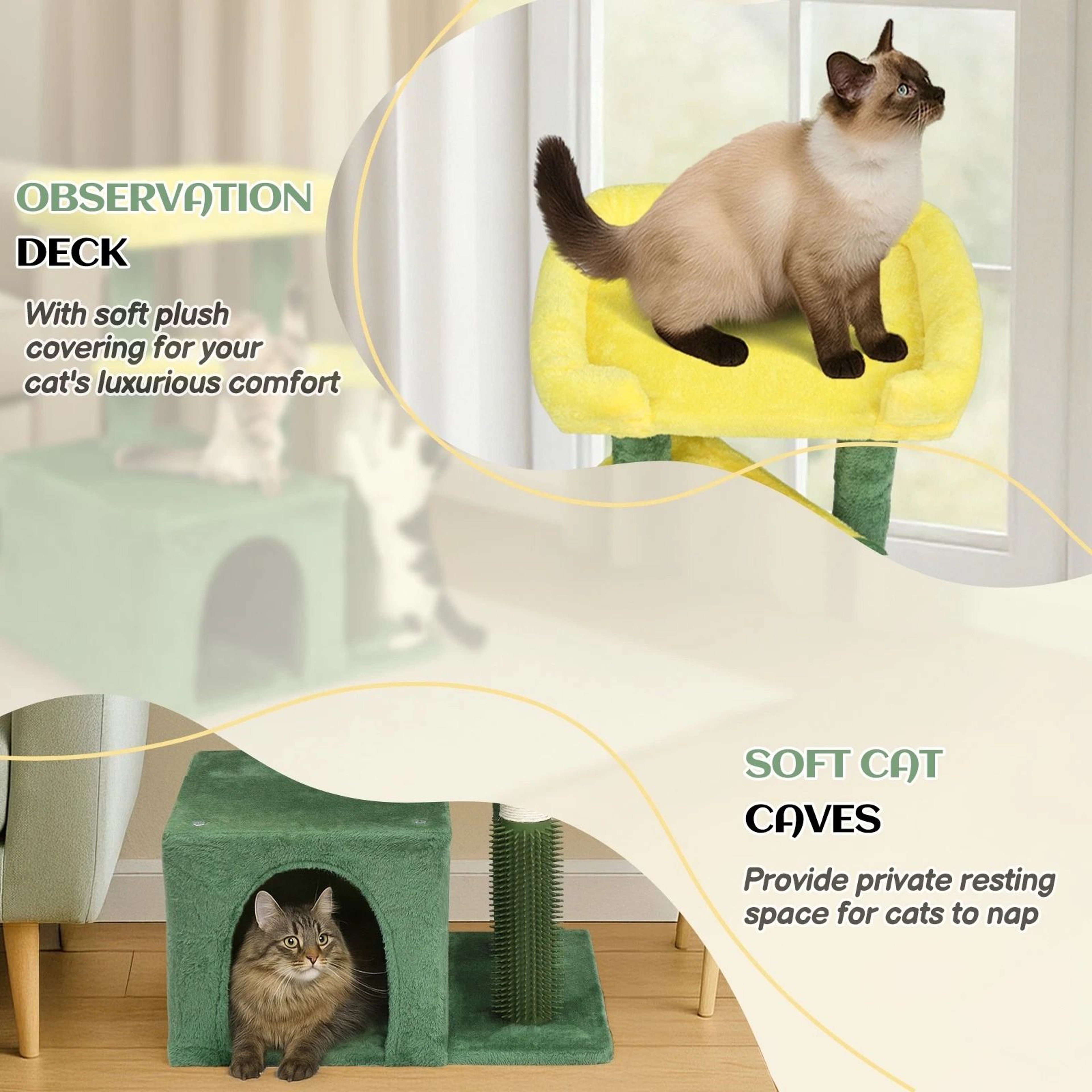 3 Layer Cat Tree Tower With Scratching Post Cozy Cat Condo And Toy Ball Indoor Cat Furniture For Ca 4