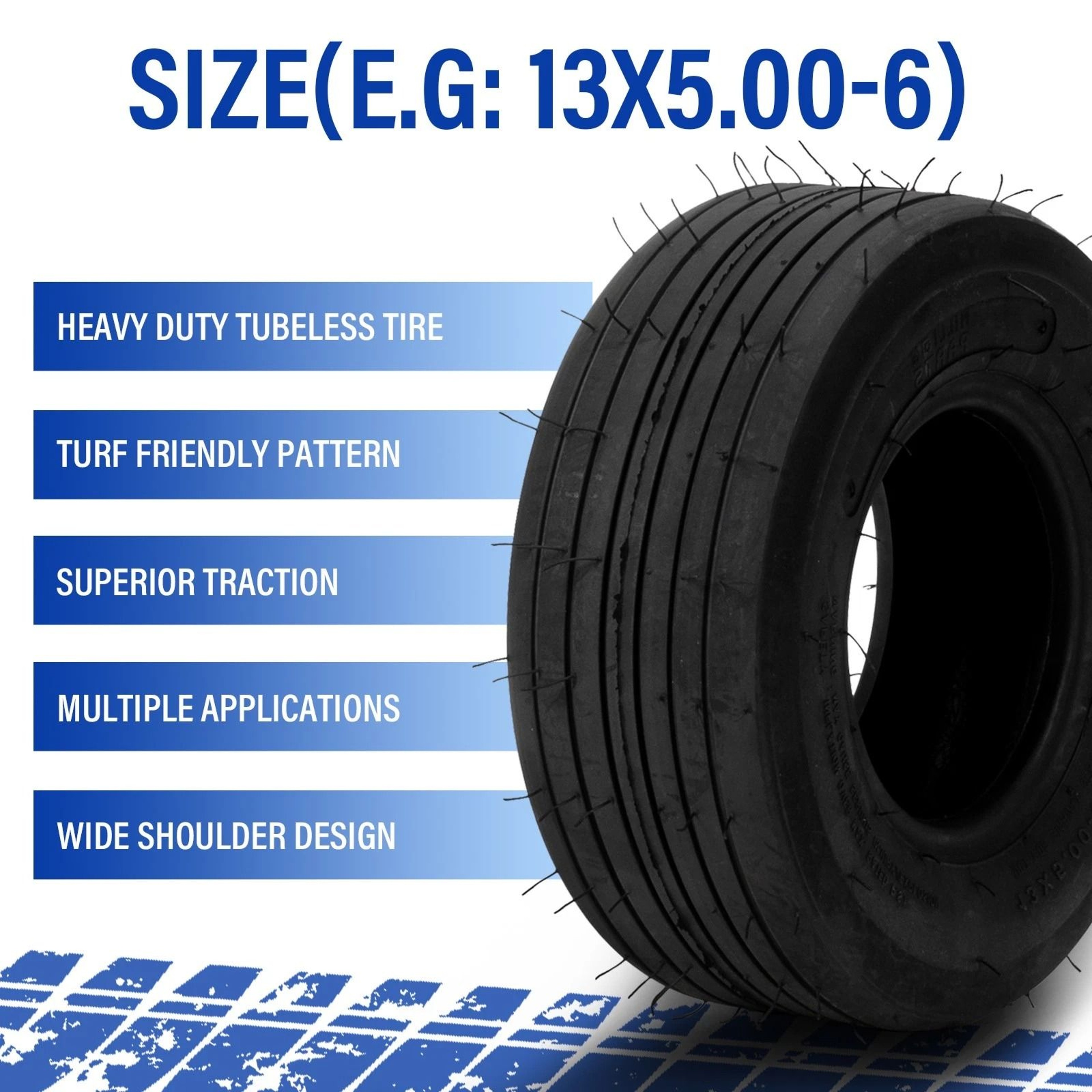 Two 6 Lawn Mower Garden Tractor Tires  2 Ply Rated Heavy Duty 7